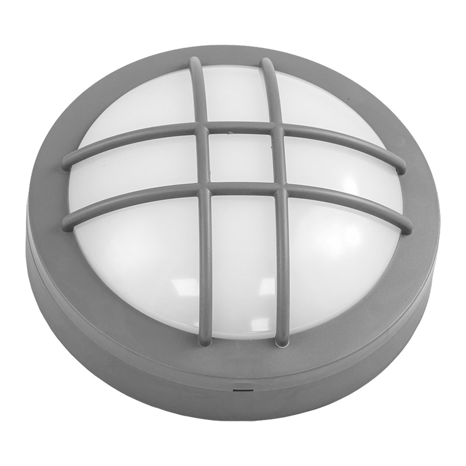 Aplique LED exterior redondo-doble rejilla gris 4000 K IP65 180° Alverlamp LEX12003, 12 W, superficie - referencia LEX12003