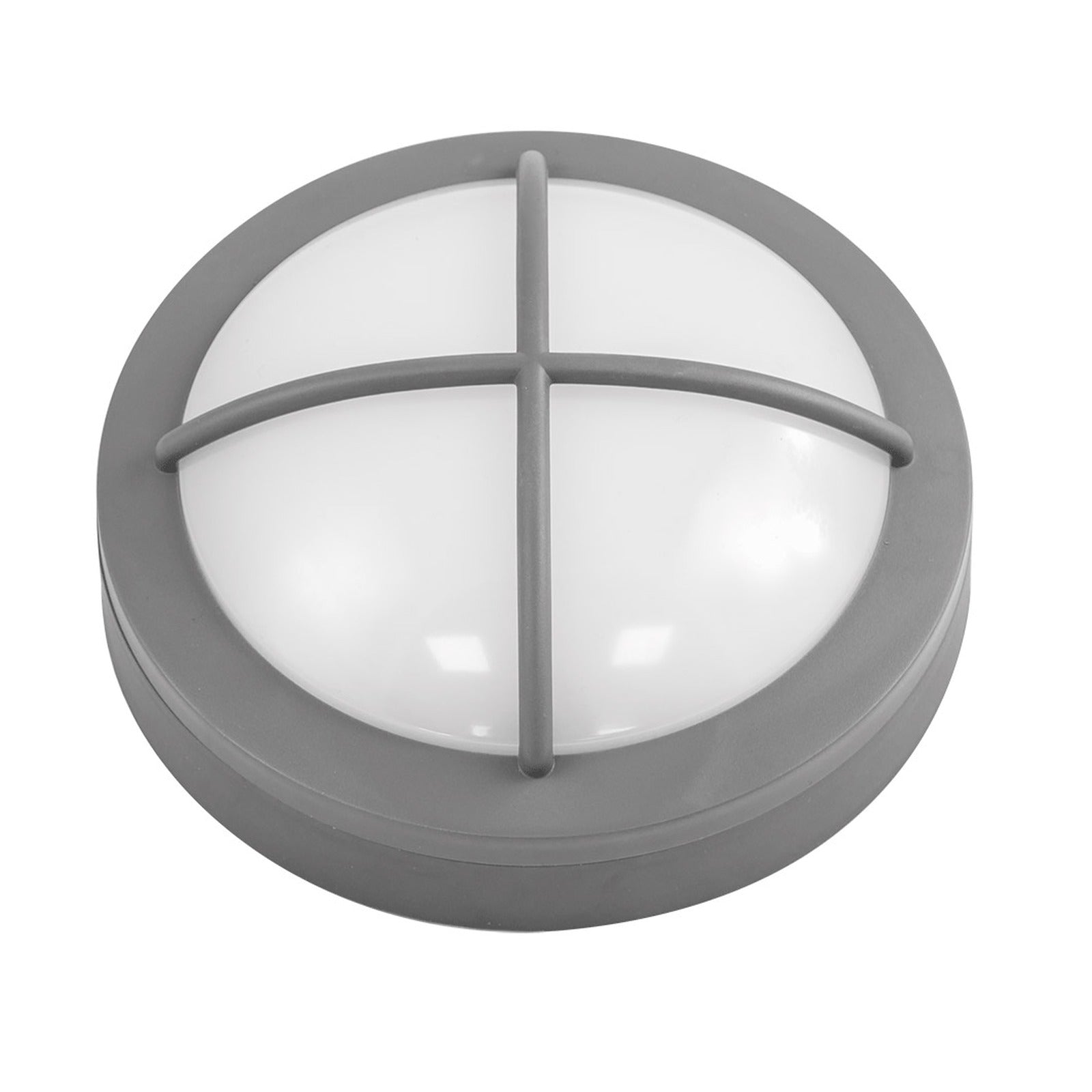 Aplique LED exterior redondo-rejilla gris 4000 K IP65 180° Alverlamp LEX18002, 18 W, superficie - referencia LEX18002