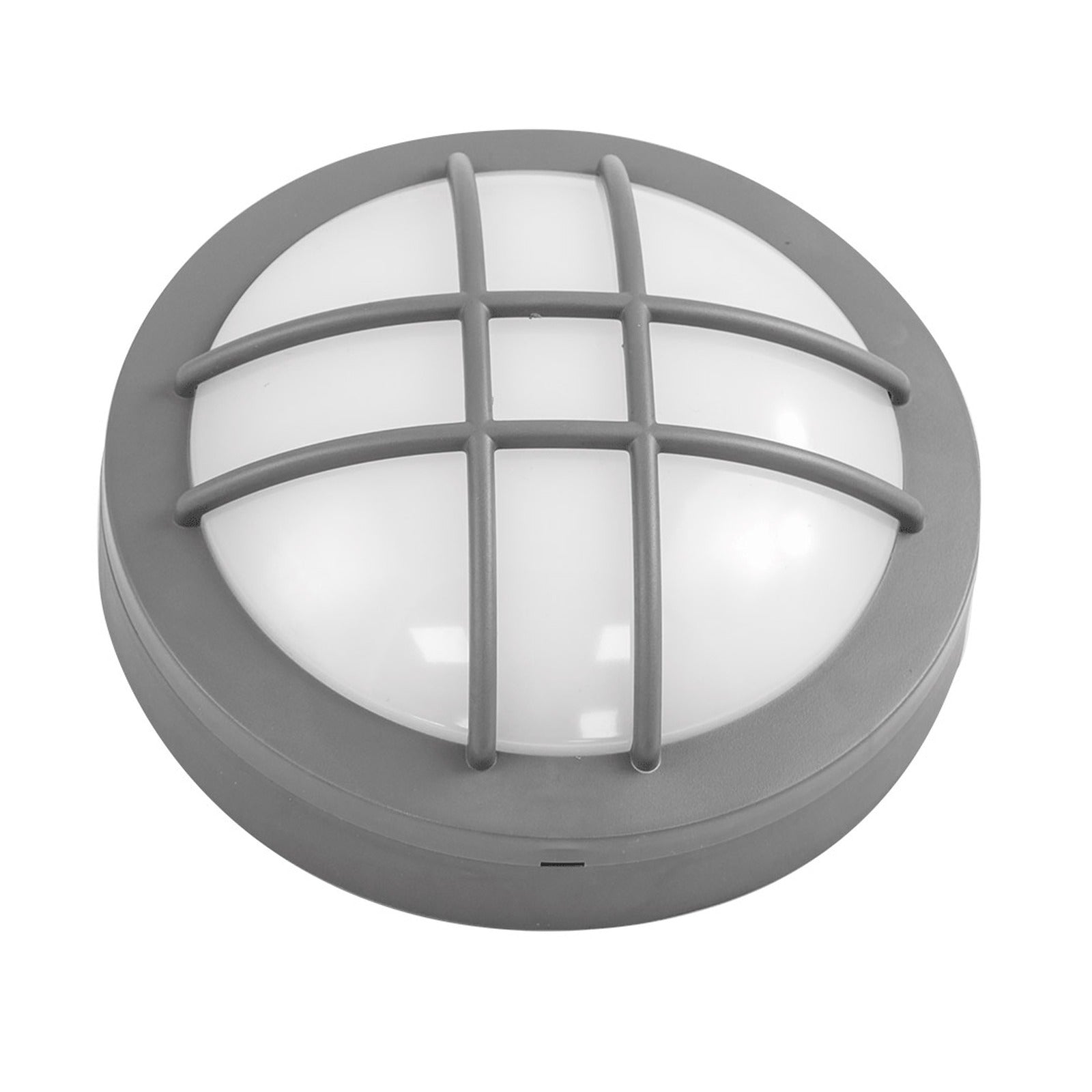 Aplique LED exterior redondo-doble rejilla gris 4000 K IP65 180° Alverlamp LEX18003, 18 W, superficie - referencia LEX18003