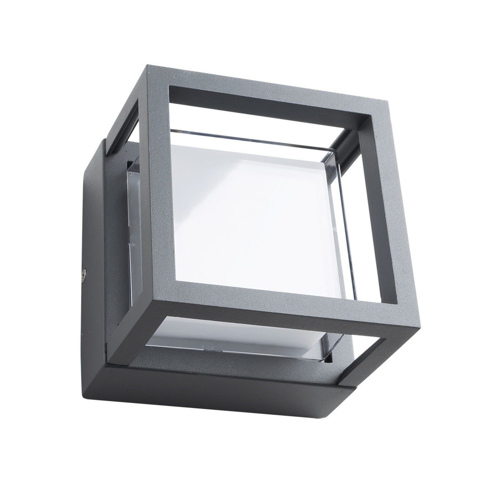 Aplique pared cuadrado interior/exterior gris oscuro 7 W IP54 133 × 133 × 90 160° Alverlamp LEX90023, 4000 K, superficie - referencia LEX90023