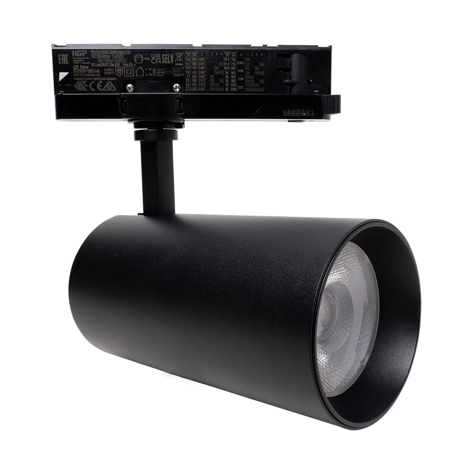 Foco carril 4 vías 42 W 38° Ø 90 × 250 × 240 Alverlamp LFOC4230, 3000 K - referencia LFOC4230