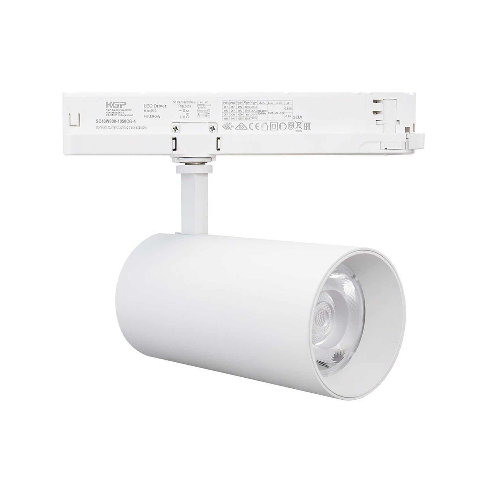 Foco carril 4 vías 42 W 38° Ø 90 × 250 × 240 Alverlamp LFOC4240W, 4000 K - referencia LFOC4240W