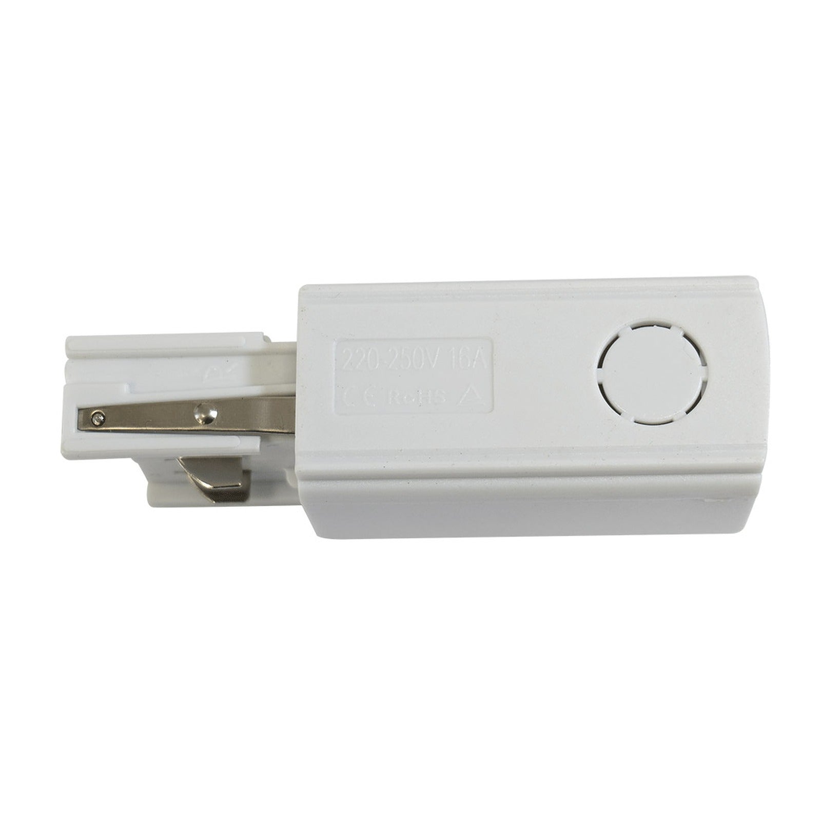 Conector para alimentación carril 4 vías blanco conexión derecha Alverlamp LFOCAC06W - referencia LFOCAC06W