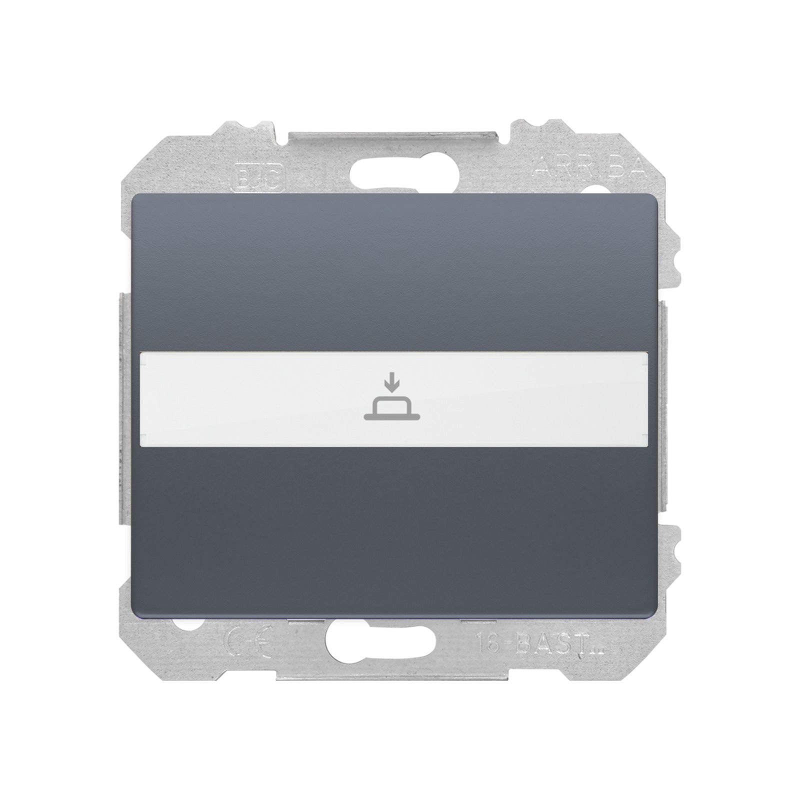 Interruptor-conmutador para tarjeta con indicador luminoso BJC Iris, 1 microrruptor, acero neptuno - referencia 18068-AN