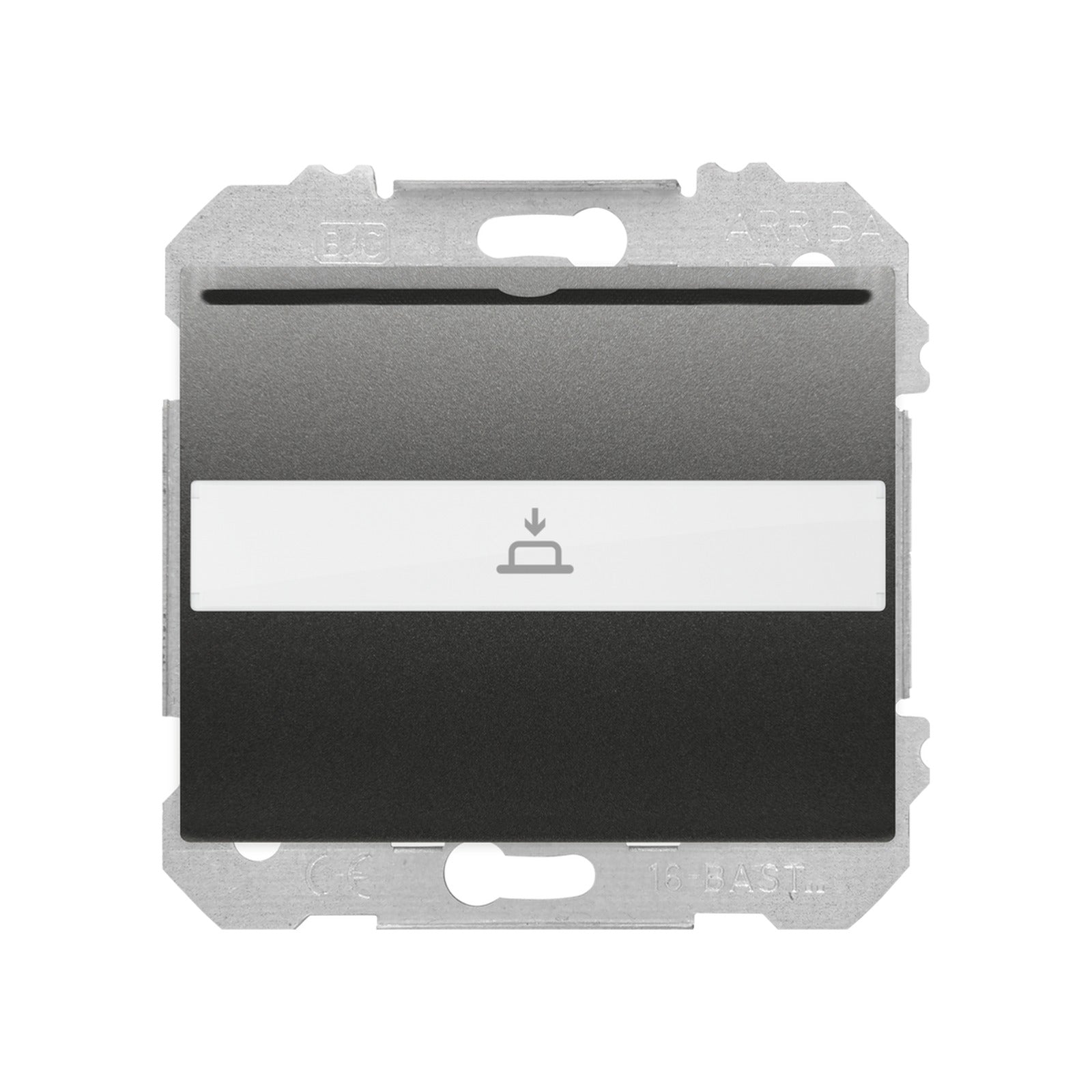 Interruptor-conmutador para tarjeta con indicador luminoso BJC Mega, 1 microrruptor, antracita Cosso, 10 (1,5) A, 250 V~ - referencia 22068-AC