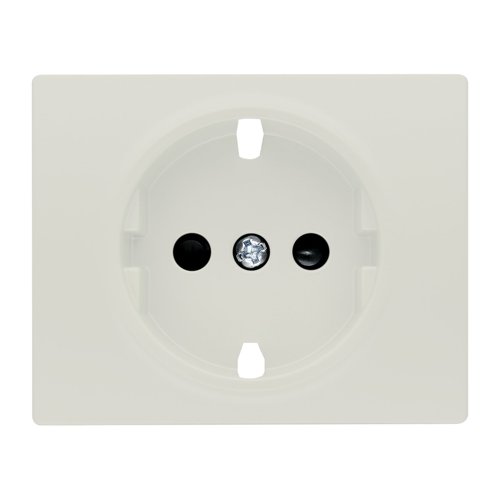 Tapa con protección de seguridad para base Schuko Delta BJC Mega, blanco satén - referencia 22732-BS