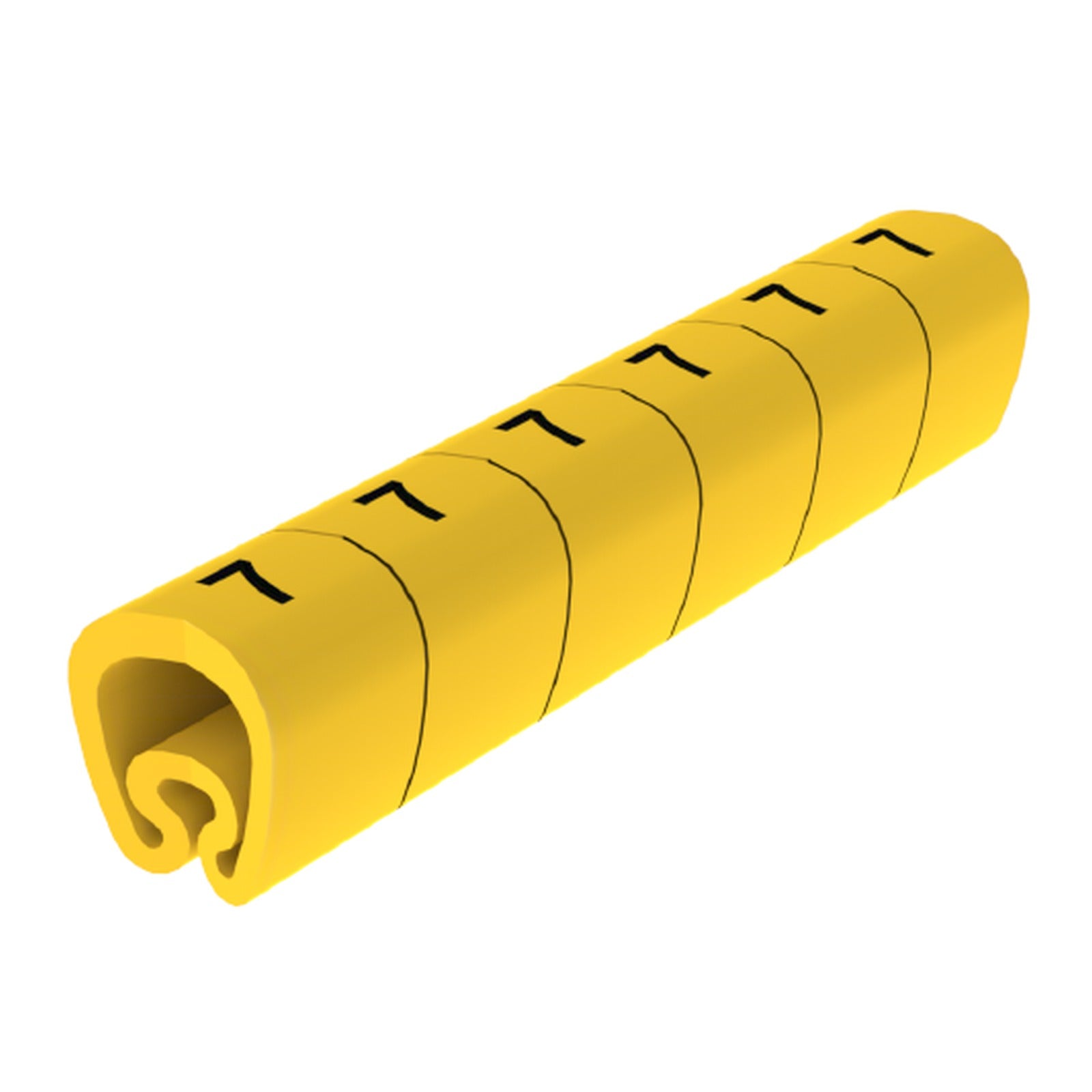 Señalizador precortado con número 7 para cables de Ø 2–5 mm Unex, PVC plastificado amarillo - referencia 18117