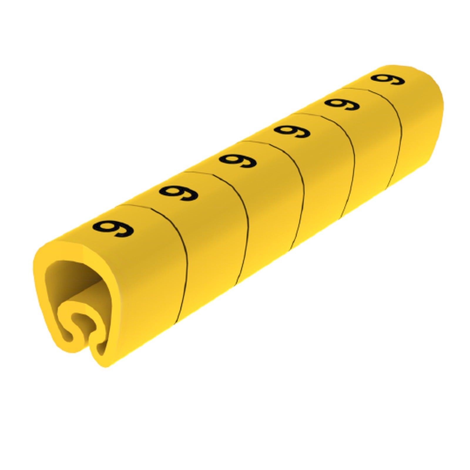 Señalizador precortado con número 9 para cables de Ø 2–5 mm Unex, PVC plastificado amarillo - referencia 18119