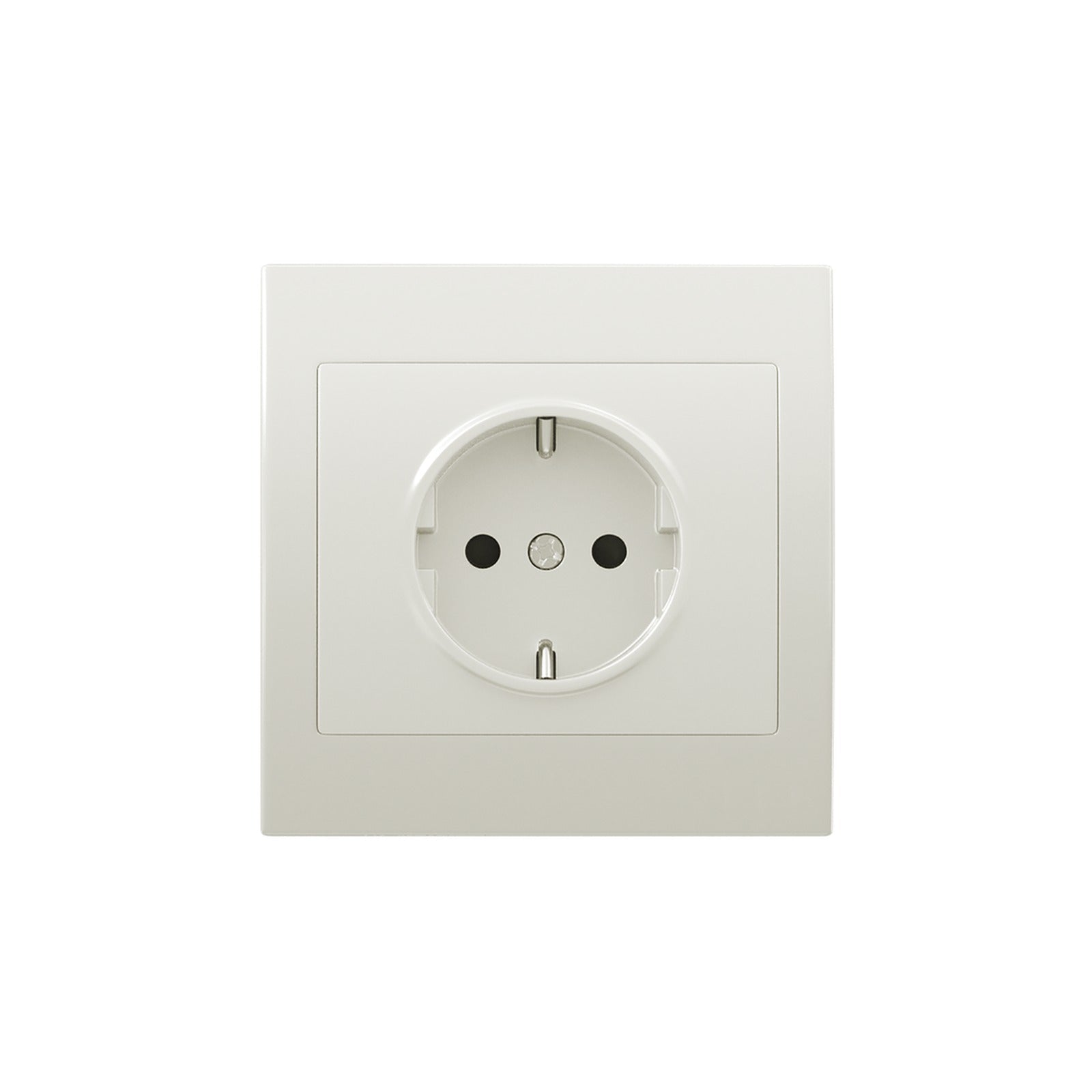 Base de enchufe monobloc 2P+T lateral con protección de seguridad BJC Iris Plus, blanco - referencia 18024