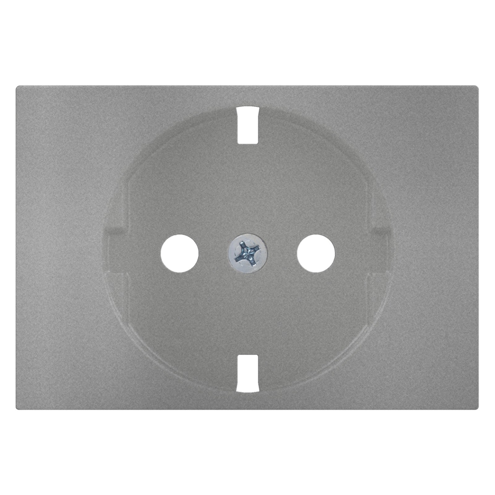 Tapa para base de enchufe 2P+T lateral con protección de seguridad BJC Coral, plata luna - referencia 21724-PL