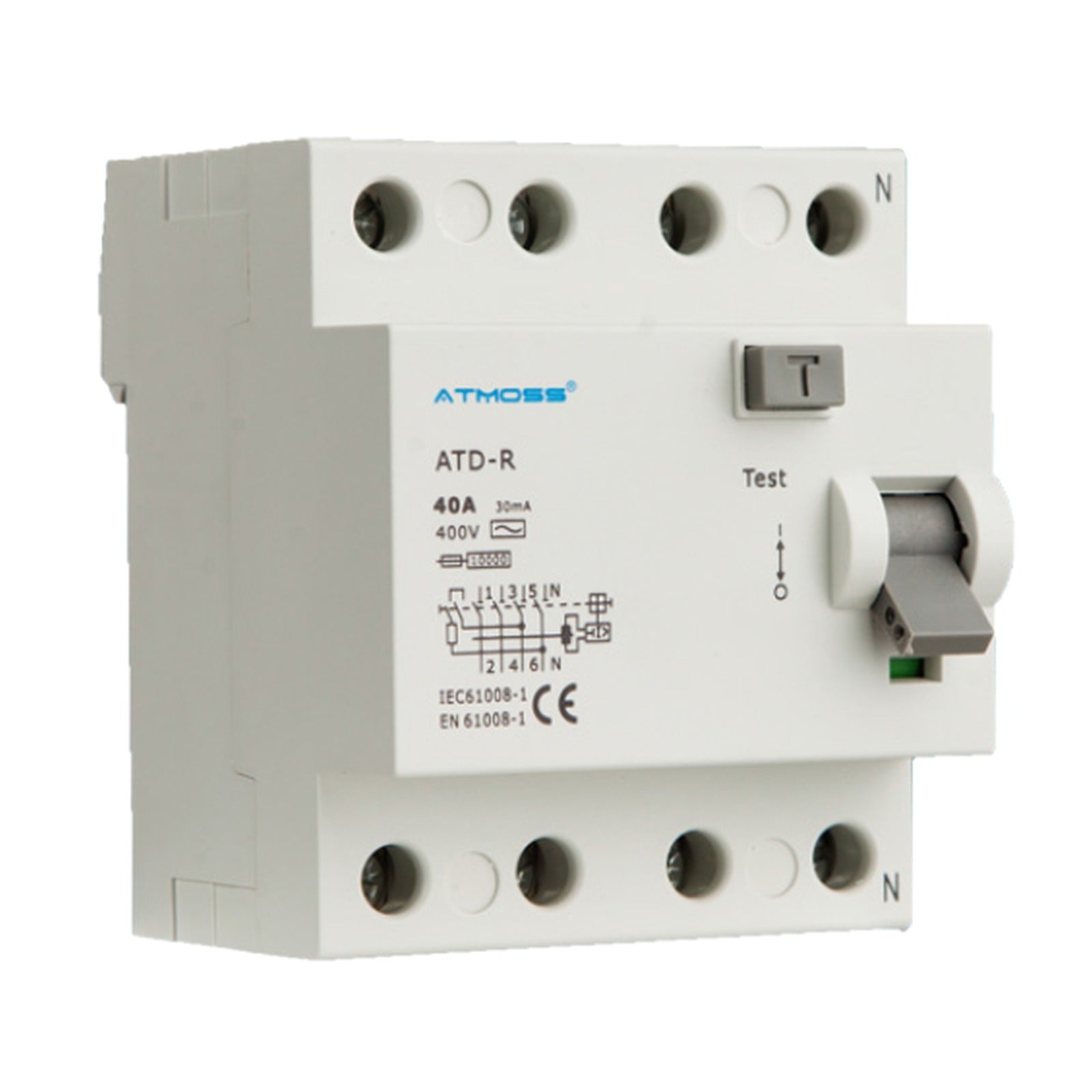 Interruptor diferencial superinmunizado 4P 6 kA tipo A 40 A 30 mA Atmoss 200-DIF024 - referencia 200-DIF024