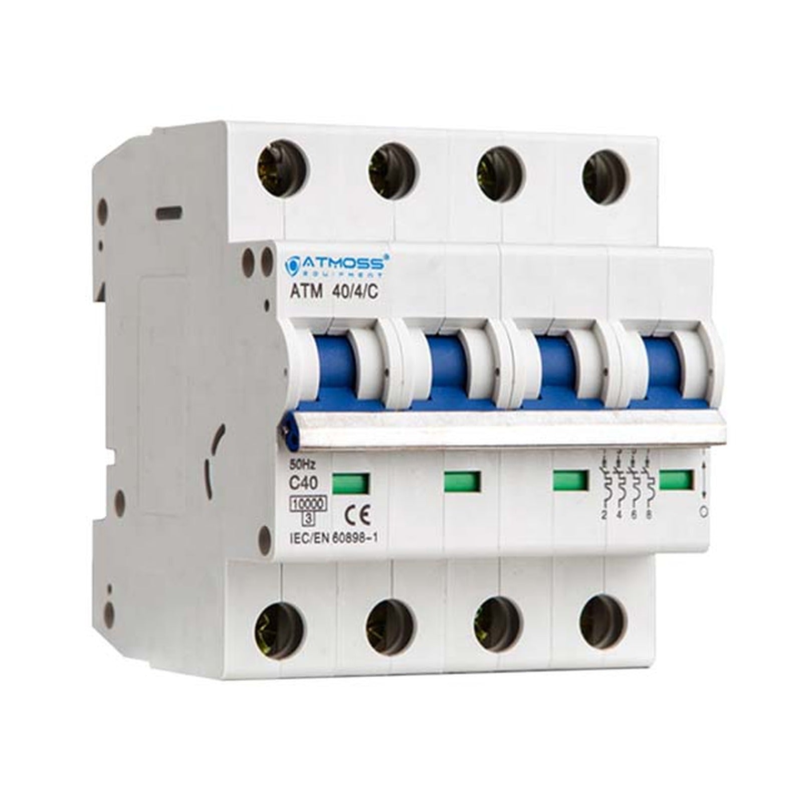 Interruptor magnetotérmico 4P 6 kA curva C 40 A Atmoss 200-MAG015 - referencia 200-MAG015