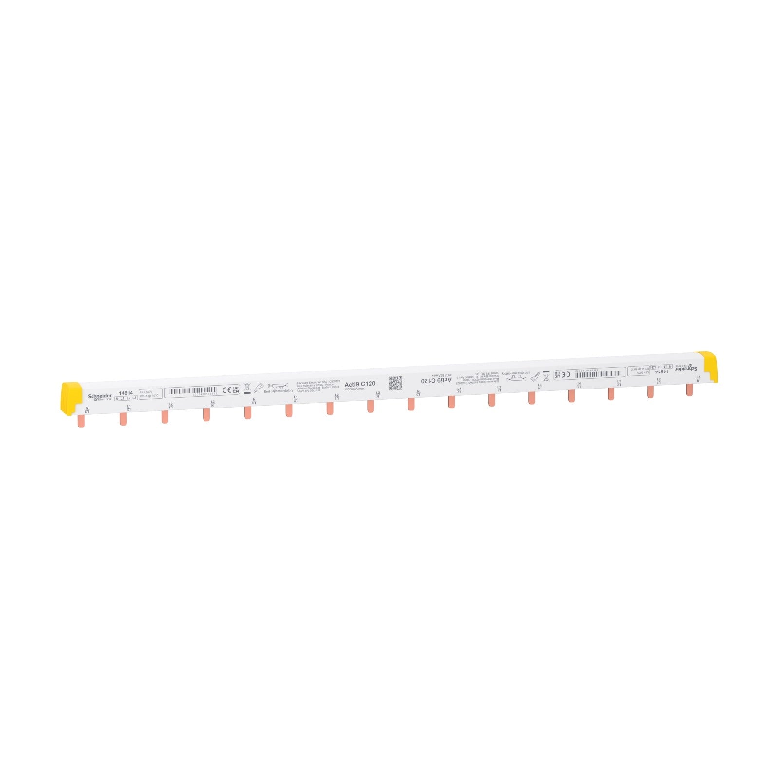 Peine de conexión tetrapolar Schneider Electric Acti9 NG125, 16 polos de 27 mm, 14814 - referencia 14814