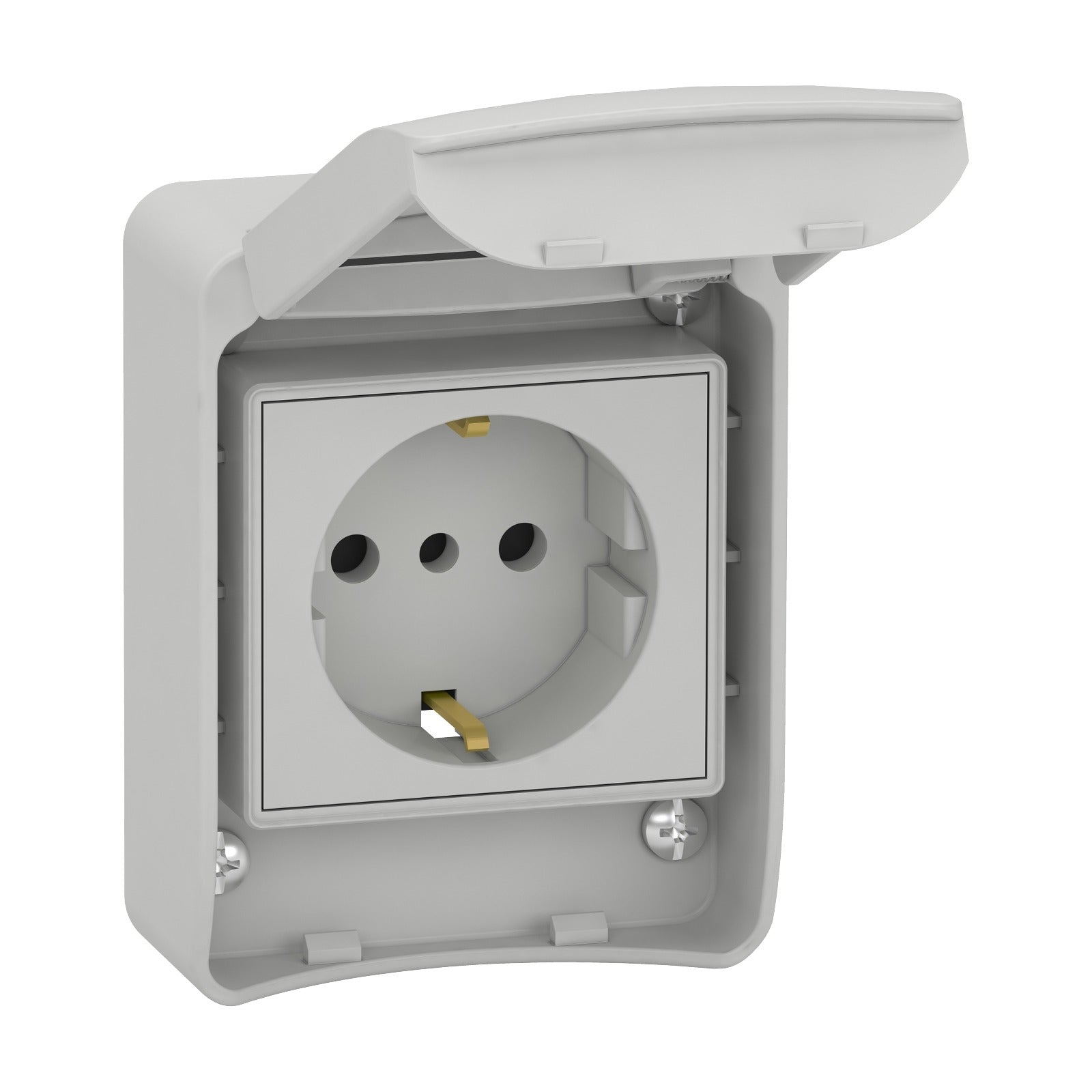 Toma industrial empotrable con brida Schneider Electric Pratika, 2P+T, 10/16 A, 65 × 85 mm, 81141 - referencia 81141