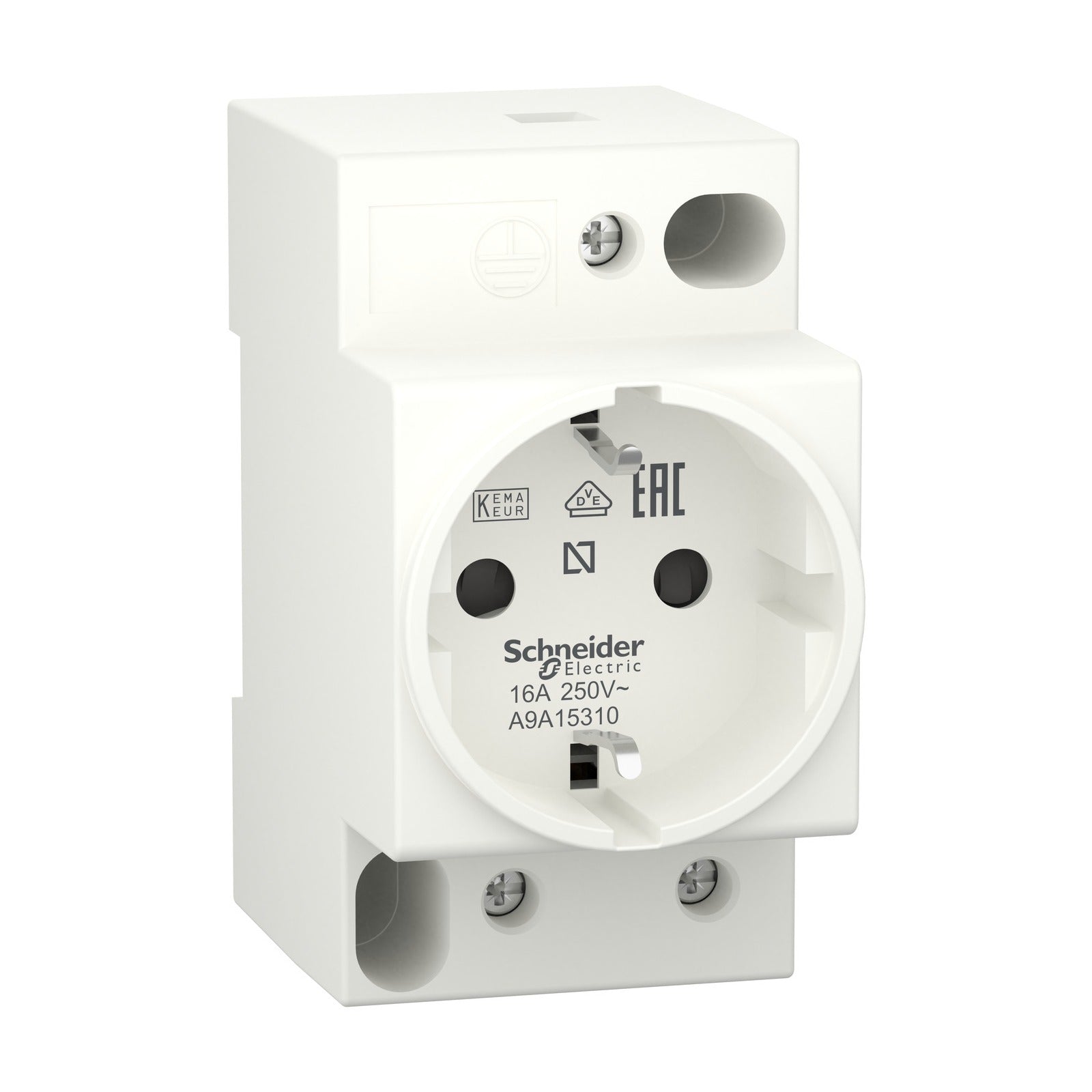 Base de enchufe para carril DIN Schneider Electric Acti9 iPC, 2P+T, 250 V, A9A15310 - referencia A9A15310