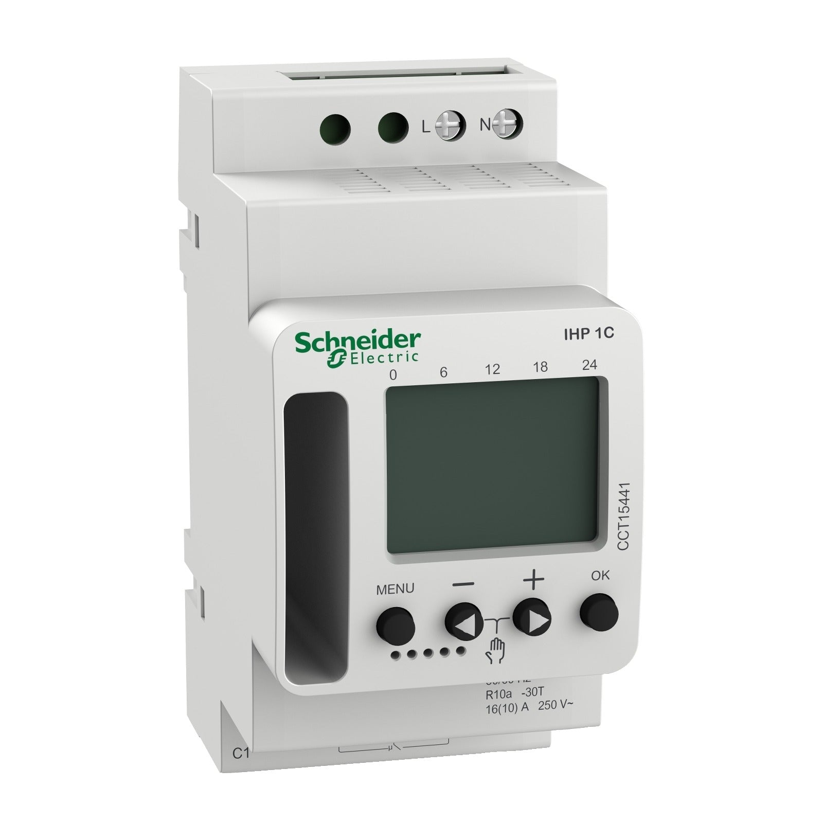 Interruptor horario digital semanal Schneider Electric Acti9 IHP, 1 canal, CCT15441 - referencia CCT15441
