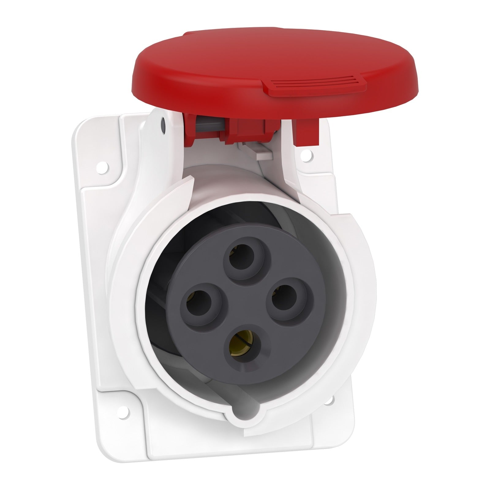 Toma industrial empotrable inclinada Schneider Electric Mureva PratiKa, 3P+T, 16 A, 380-415 V CA, IP44, PKF16F434 - referencia PKF16F434