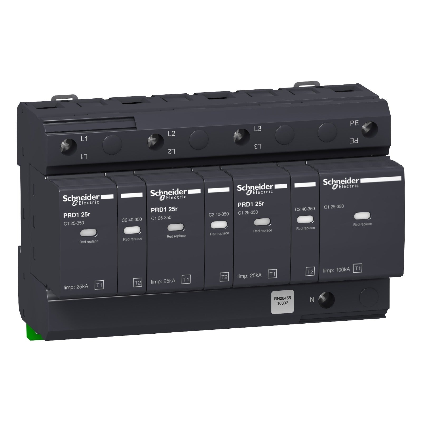 Protector contra sobretensiones transitorias Schneider Electric Acti9 PRD1 25r, 3P+N, 16332 - referencia 16332