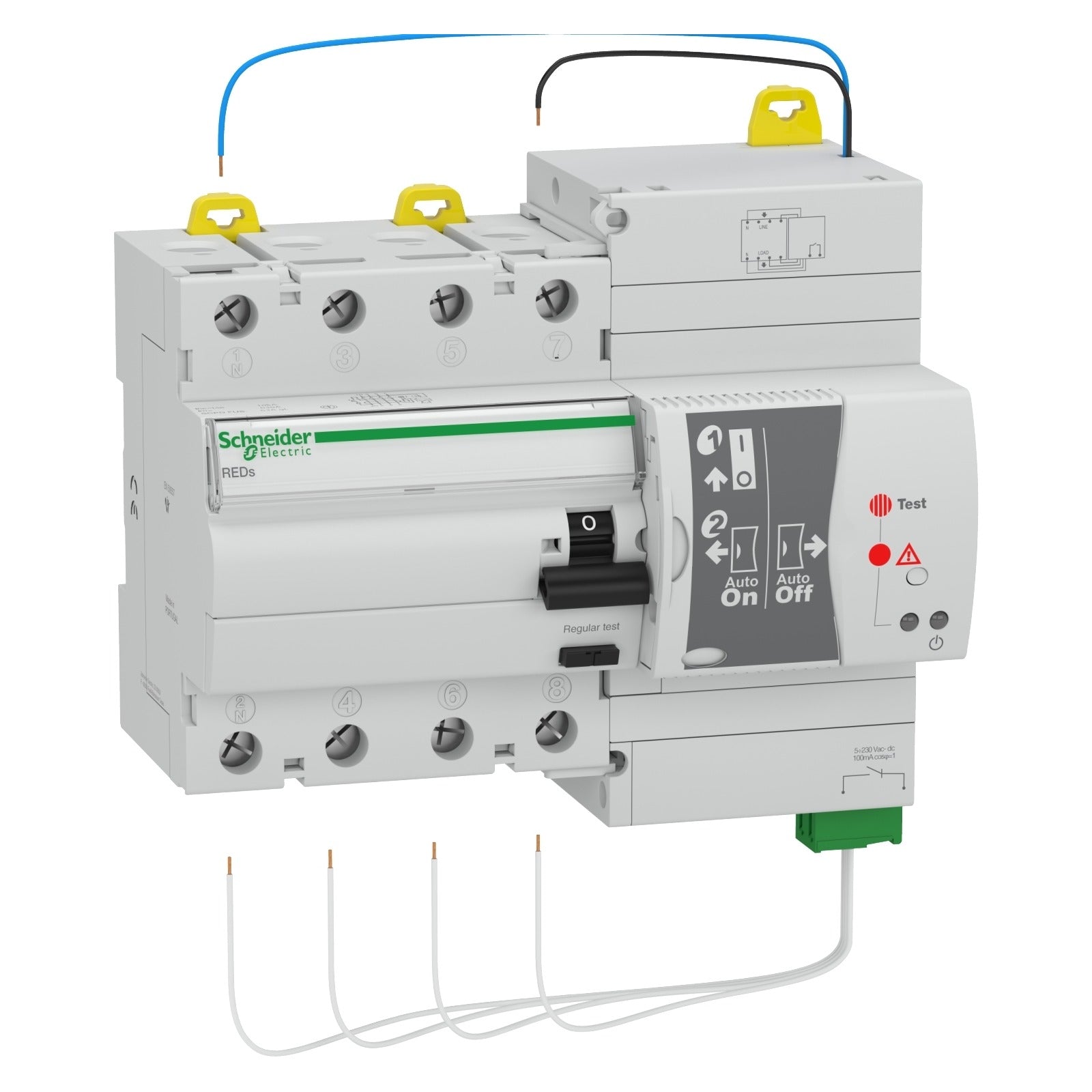 Interruptor diferencial autorrearmable Schneider Electric Acti9 REDs, 4P, 40 A, 300 mA, tipo A, 18267 - referencia 18267