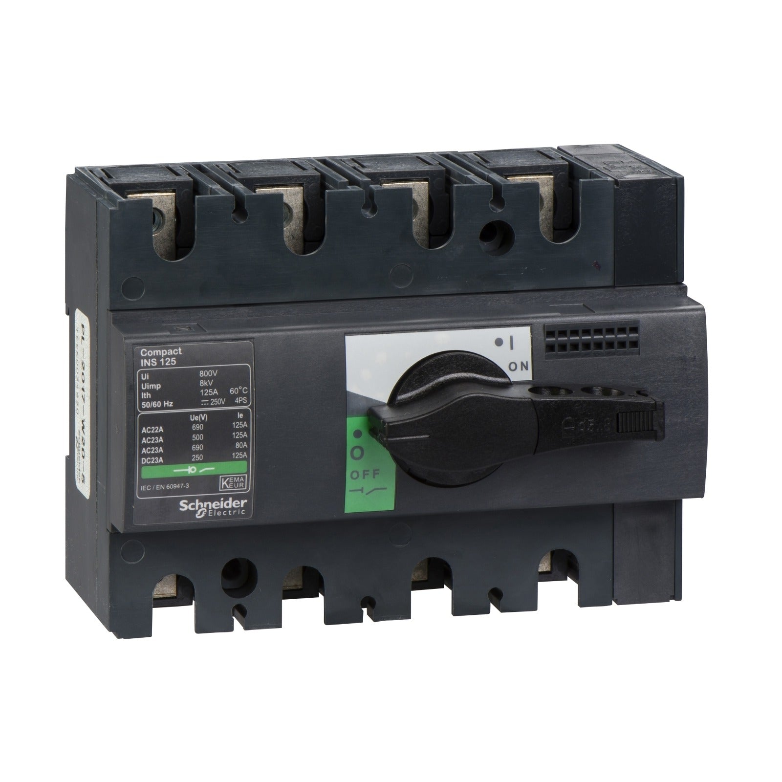 Interruptor-seccionador Schneider Electric Interpact INS125, 4P, 125 A, 28911 - referencia 28911