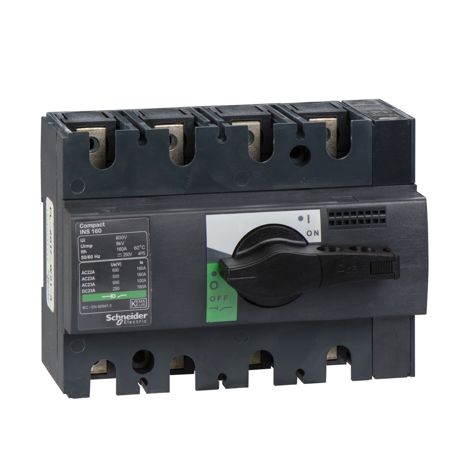 Interruptor-seccionador Schneider Electric Interpact INS160, 4P, 160 A, 28913 - referencia 28913