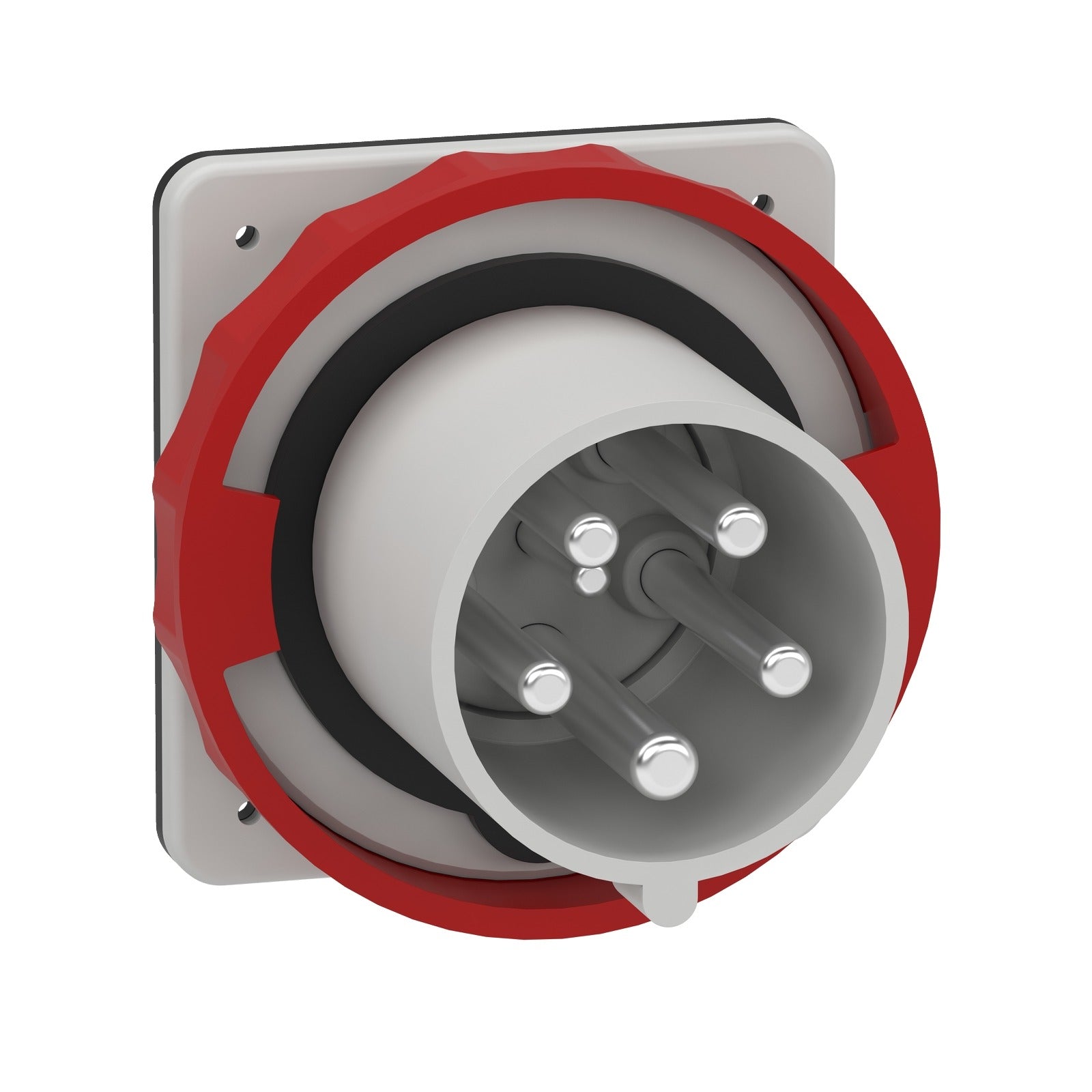 Clavija industrial empotrable recta Schneider Electric PratiKa, 3P+N+T, 63 A, 380-415 V CA, IP67, 81883 - referencia 81883