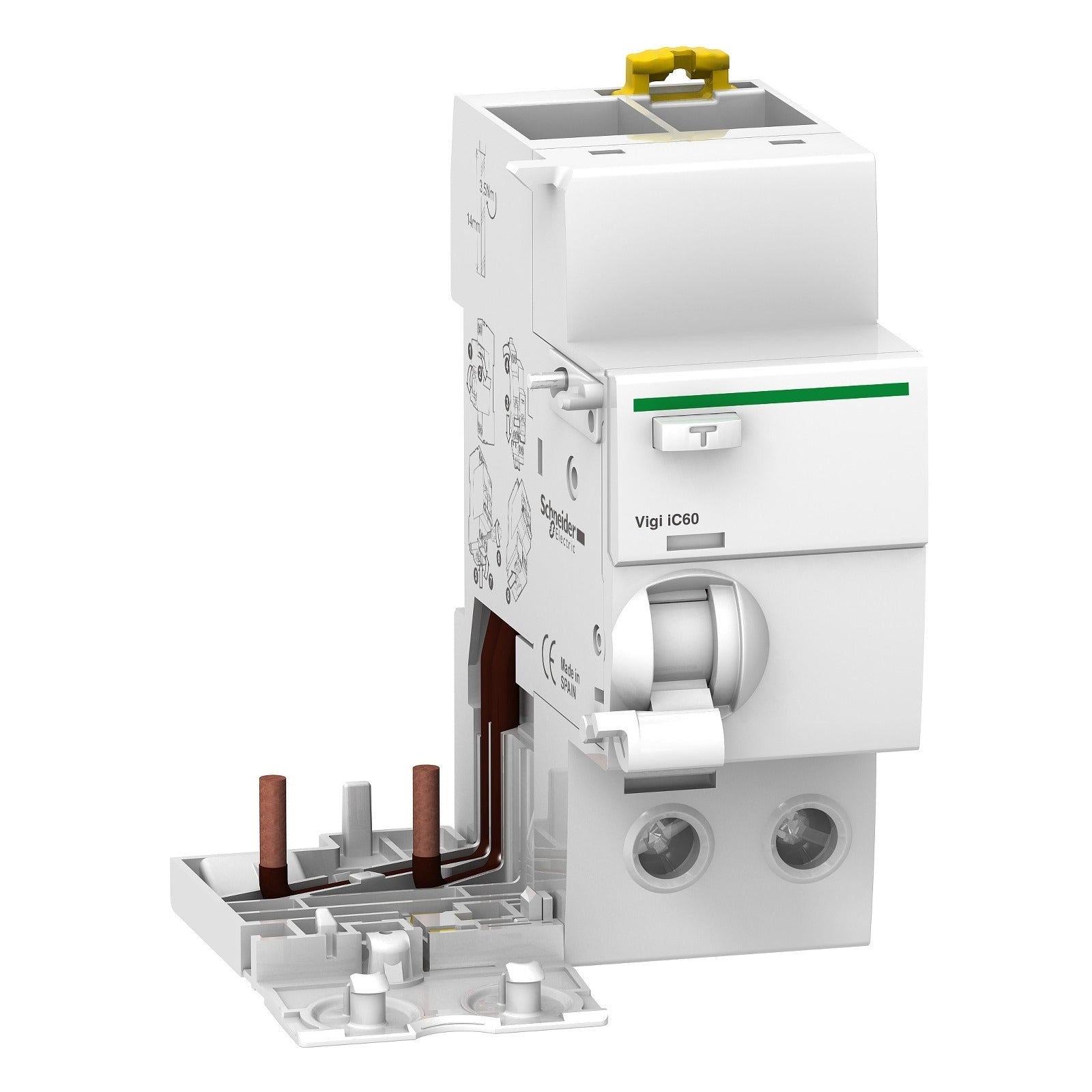 Bloque diferencial Schneider Electric Acti9 Quick Vigi iC60, 2P, 63 A, 300 mA, tipo A-SI selectivo, A9V35263 - referencia A9V35263