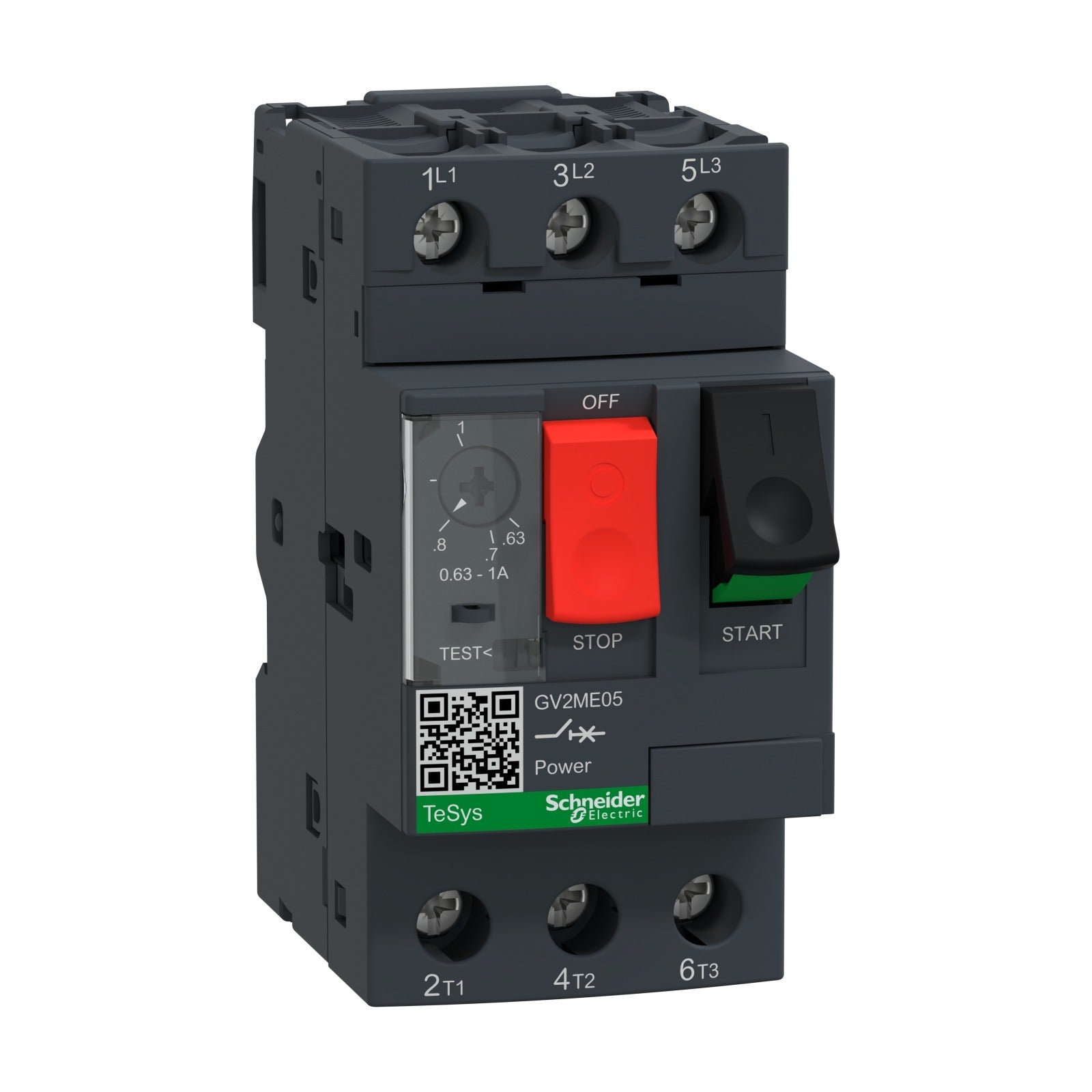 Guardamotor magnetotérmico Schneider Electric TeSys GV2ME, regulación 0,63-1 A, GV2ME05 - referencia GV2ME05