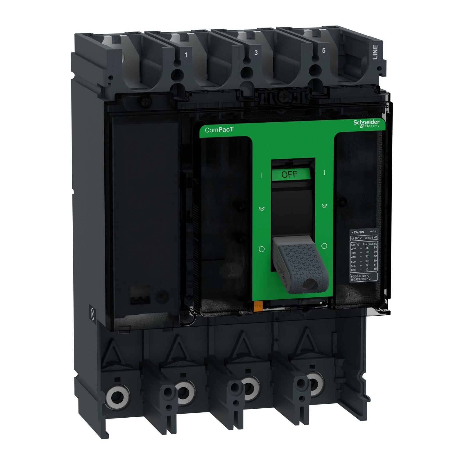 Bloque de corte Schneider Electric ComPacT NSX400N, 4P, 400 A, 50 kA, C40N4 - referencia C40N4