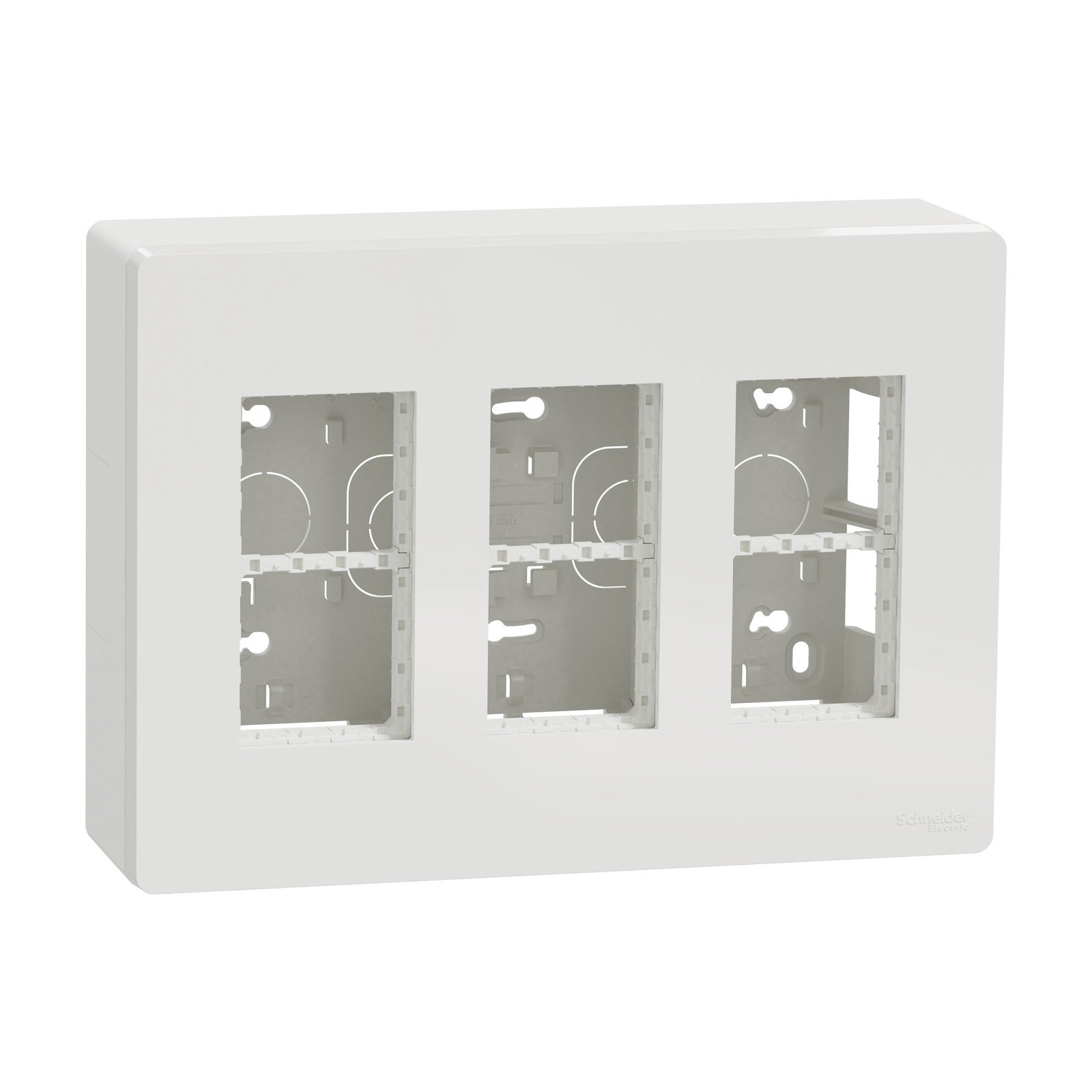 Puesto de trabajo de superficie Schneider Electric New Unica System+, 3 columnas, blanco polar, NU123418 - referencia NU123418