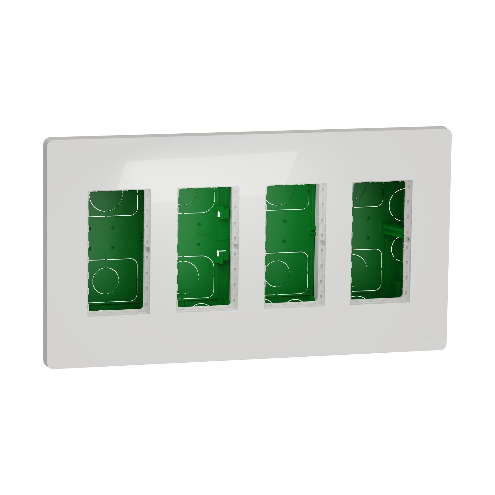 Puesto de trabajo empotrable Schneider Electric New Unica System+, 4 columnas, blanco polar, NU174418 - referencia NU174418