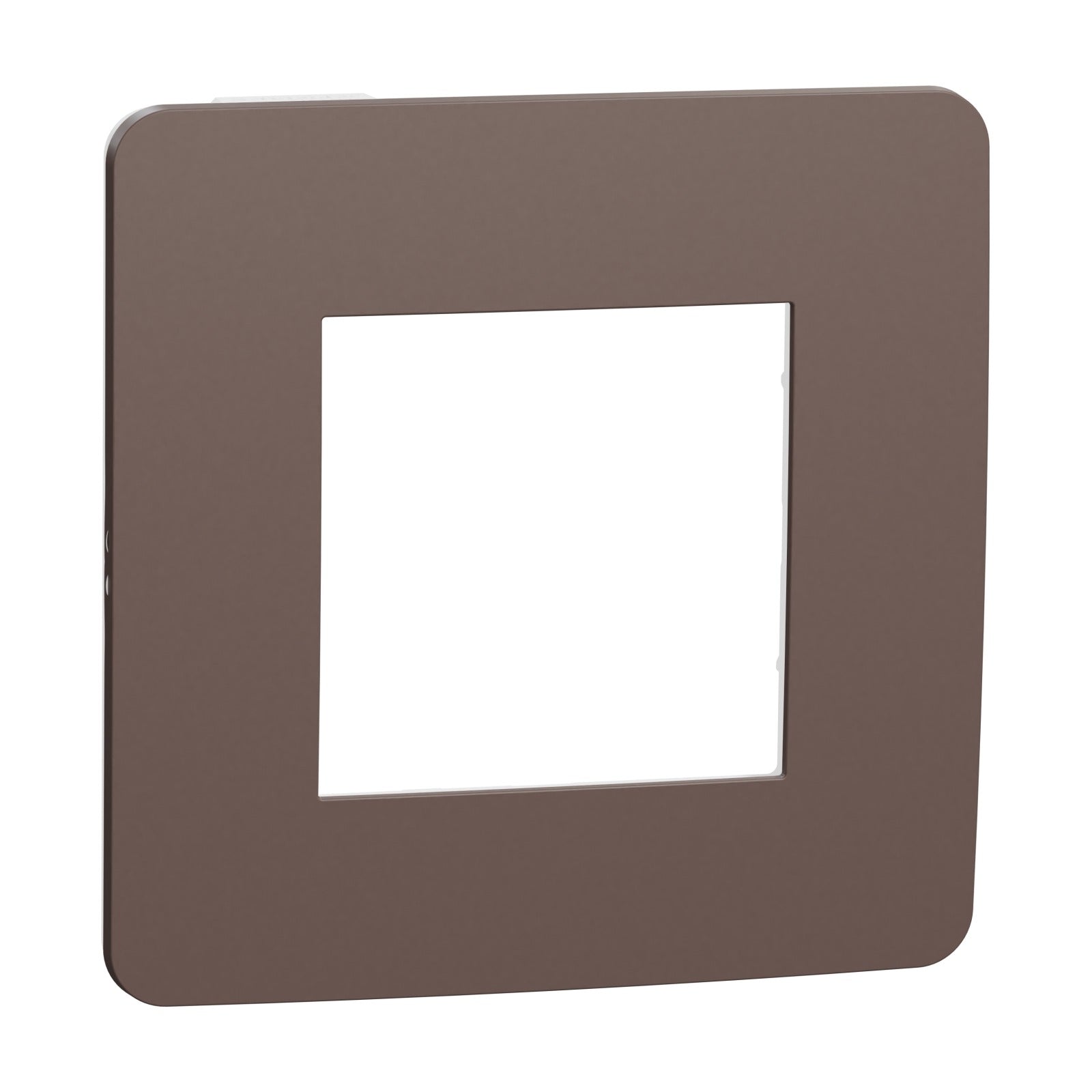 Marco chocolate y negro de 1 elemento, 2 módulos, Schneider Electric New Unica Studio Color, NU280217 - referencia NU280217