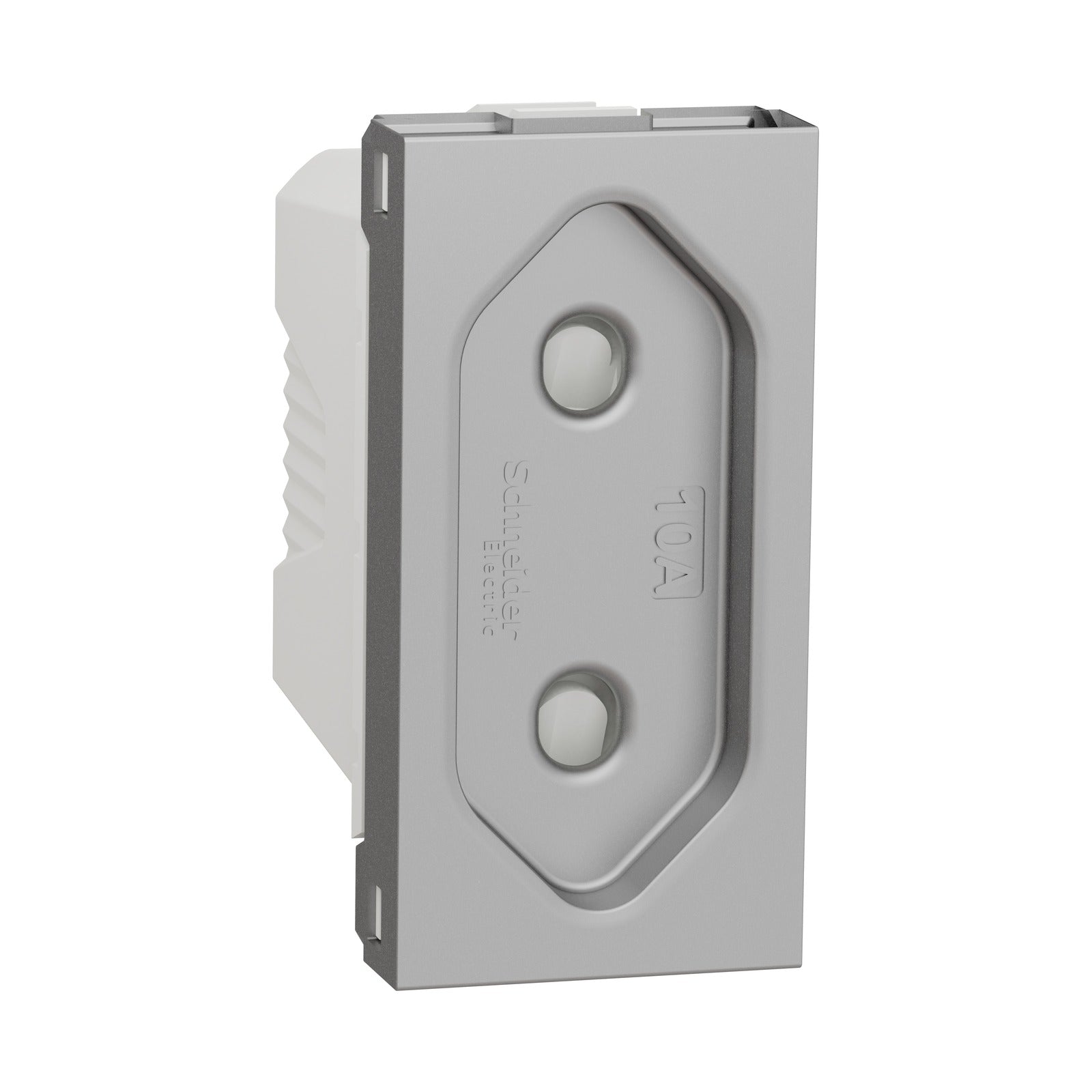 Base de enchufe de 2 polos Schneider Electric New Unica, 10 A, 1 módulo, aluminio, NU303130 - referencia NU303130