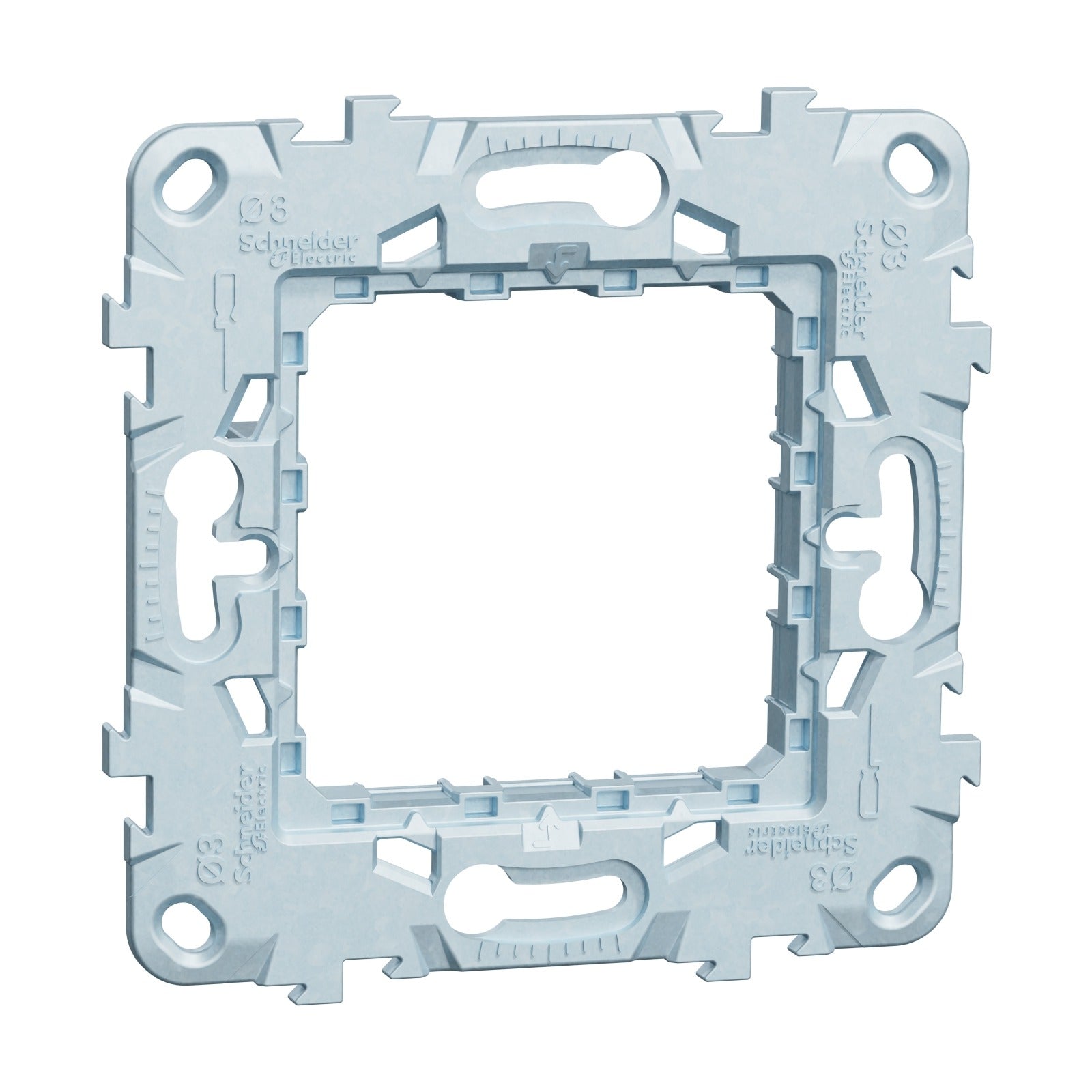 Bastidor de zamak para 2 módulos Schneider Electric New Unica, NU7002 - referencia NU7002