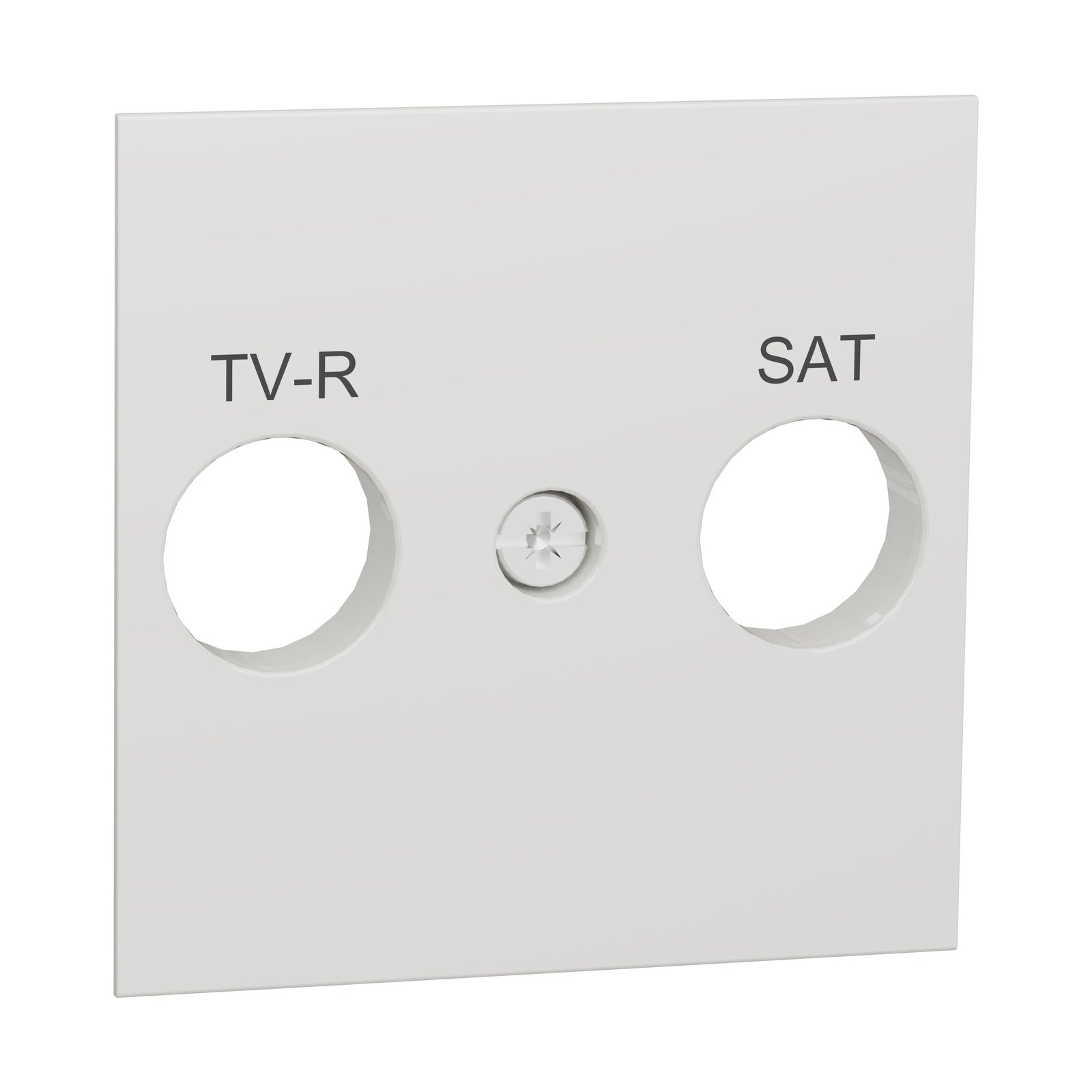 Carátula para toma TV/FM/SAT de 2 módulos Schneider Electric New Unica, blanco polar, NU944118 - referencia NU944118