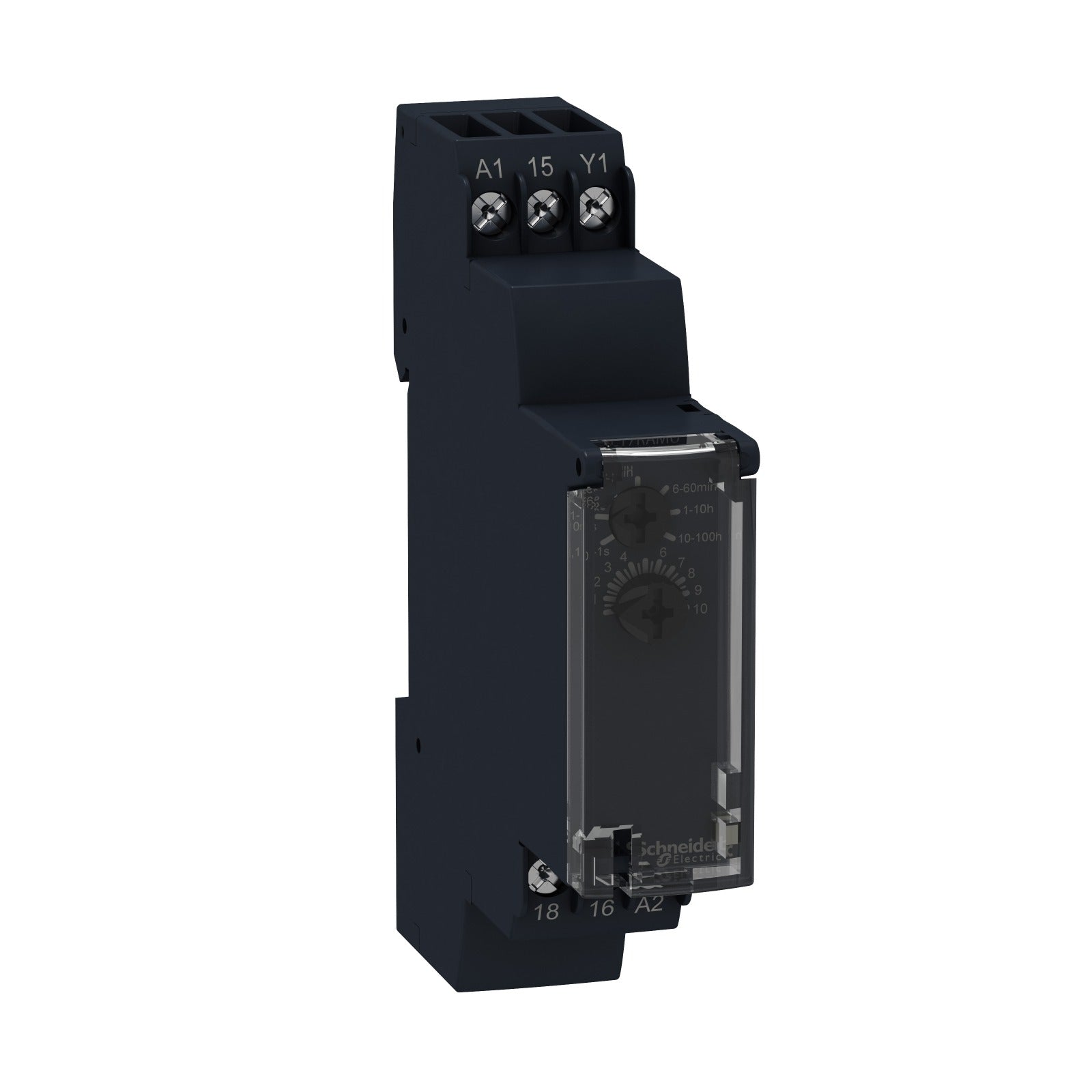 Relé temporizador Schneider Electric Harmony Time, retardo a la conexión, 1 s-100 h, 24-240 V CA/CC, RE17LCBM - referencia RE17LCBM