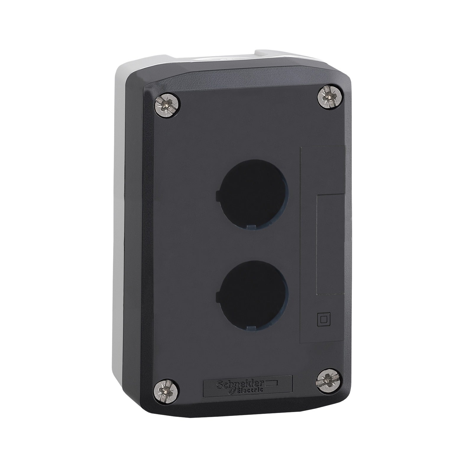 Caja vacía Schneider Electric Harmony XALD, 2 taladros de Ø22 mm y tapa gris oscuro, XALD02 - referencia XALD02