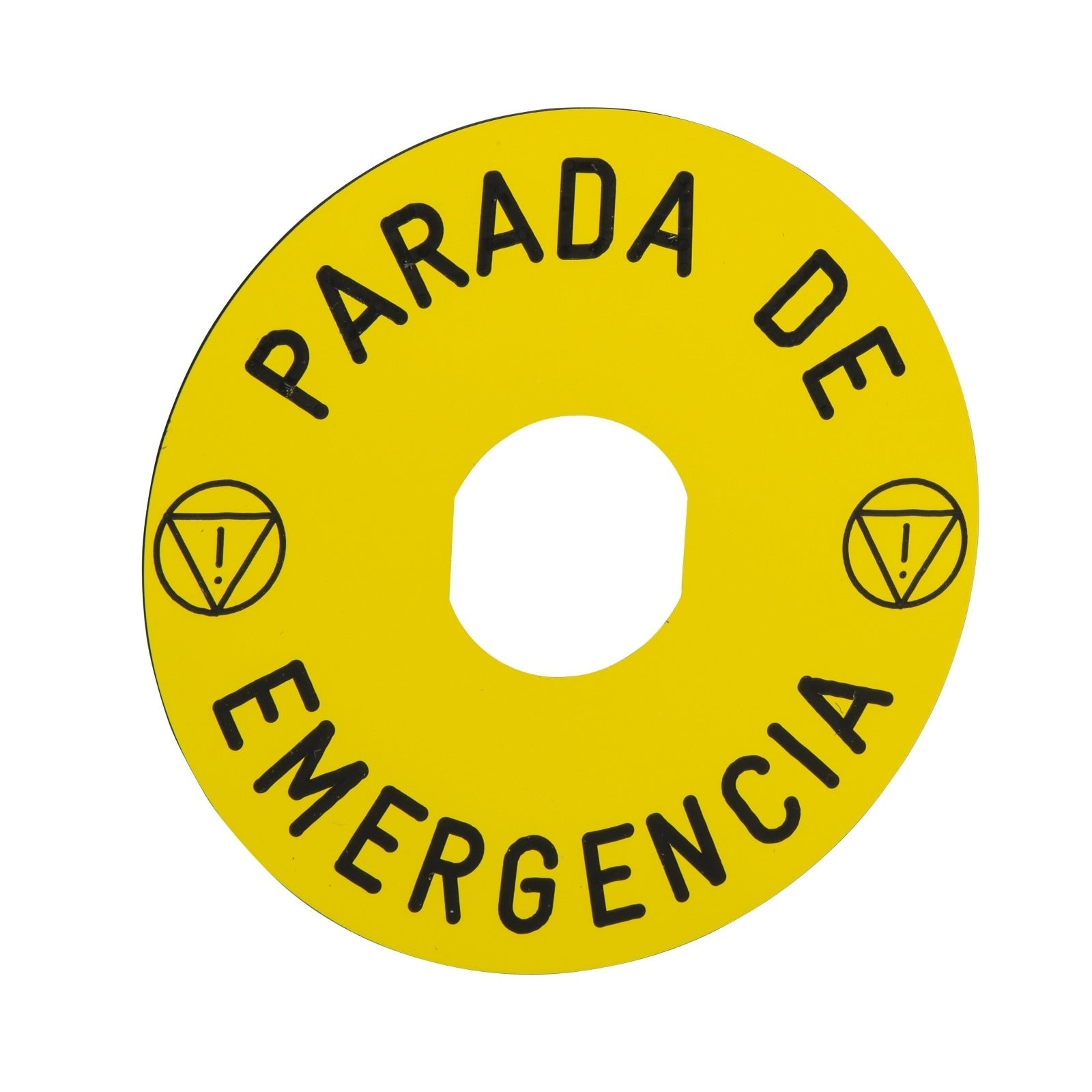 Etiqueta de parada de emergencia Schneider Electric Harmony, Ø90 mm, ZBY8430 - referencia ZBY8430