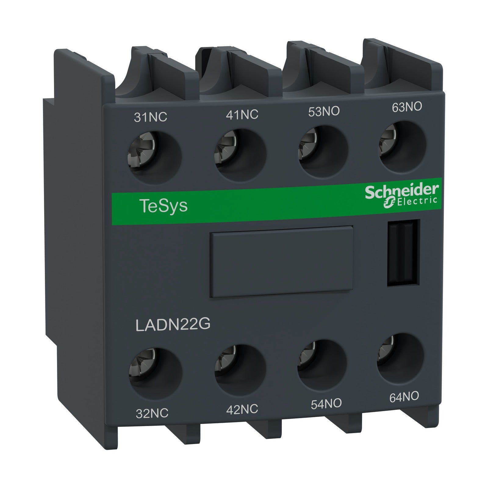 Bloque de contactos auxiliares Schneider Electric TeSys Deca, 2 NA + 2 NC, montaje frontal, LADN22G - referencia LADN22G