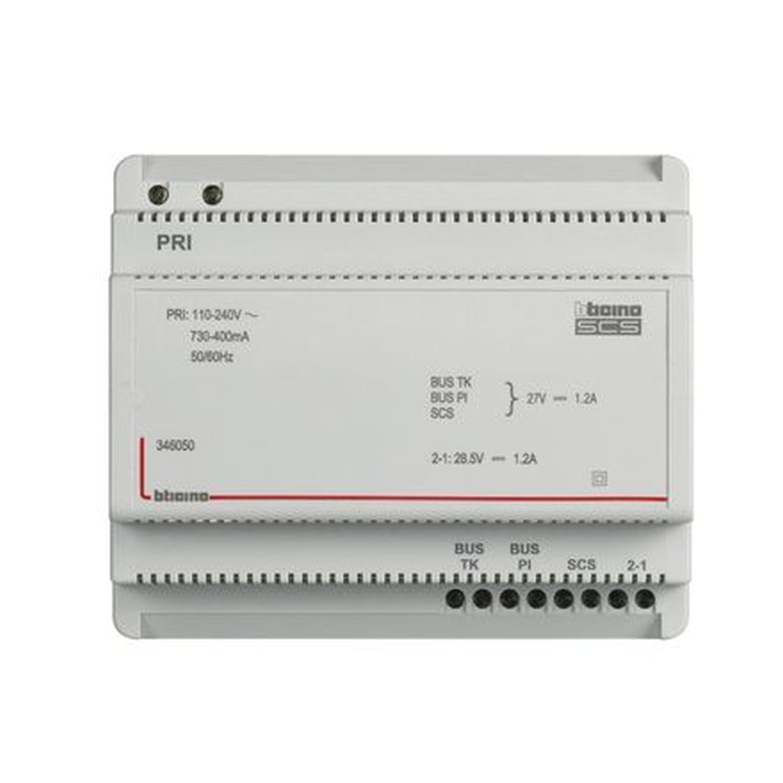 Alimentador BTicino para sistemas de portero y videoportero de 2 hilos, 6 módulos DIN, 346050 - referencia 346050