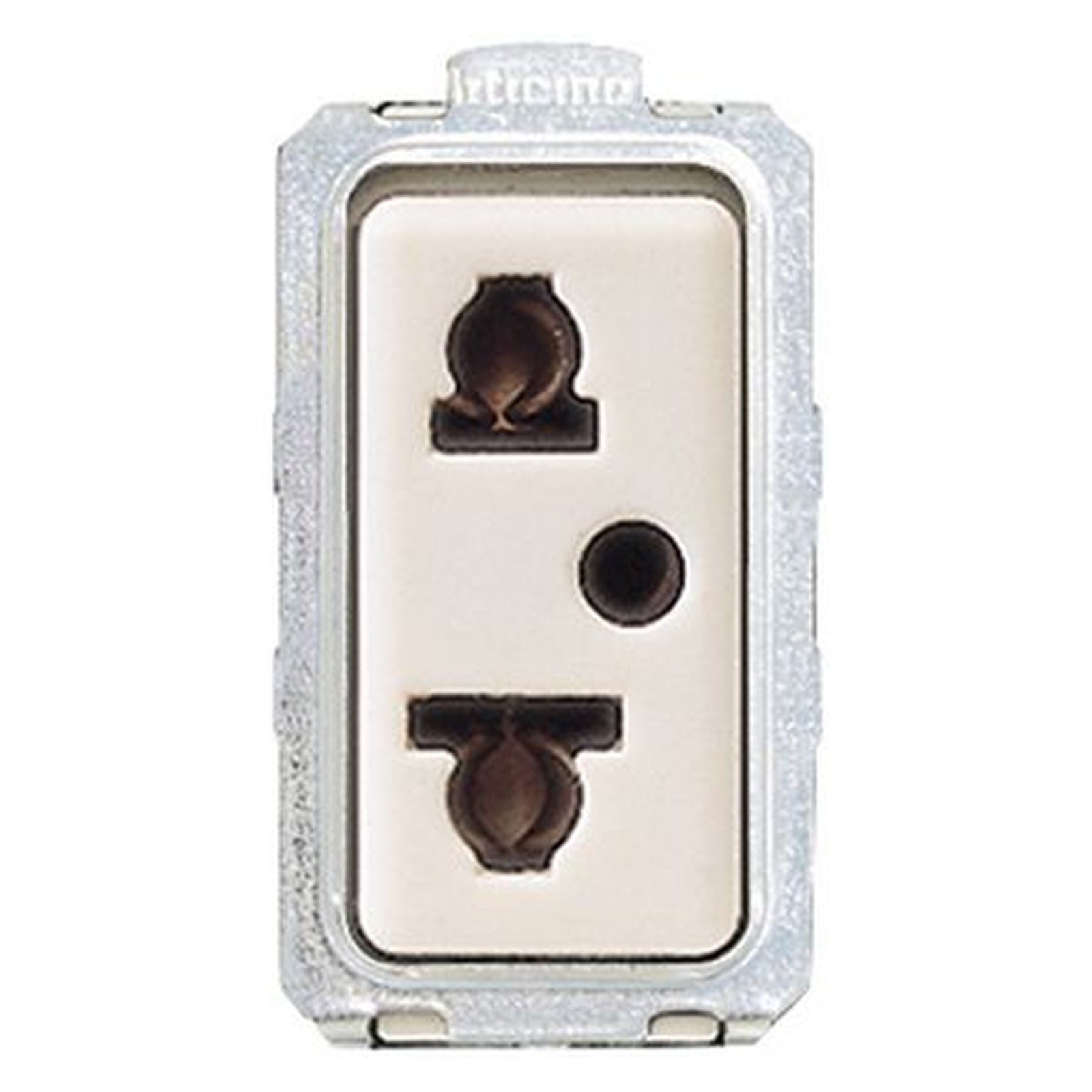 Base de enchufe euroamericana BTicino Magic 2P+T, 10/15 A, 1 módulo, 5026N - referencia 5026N
