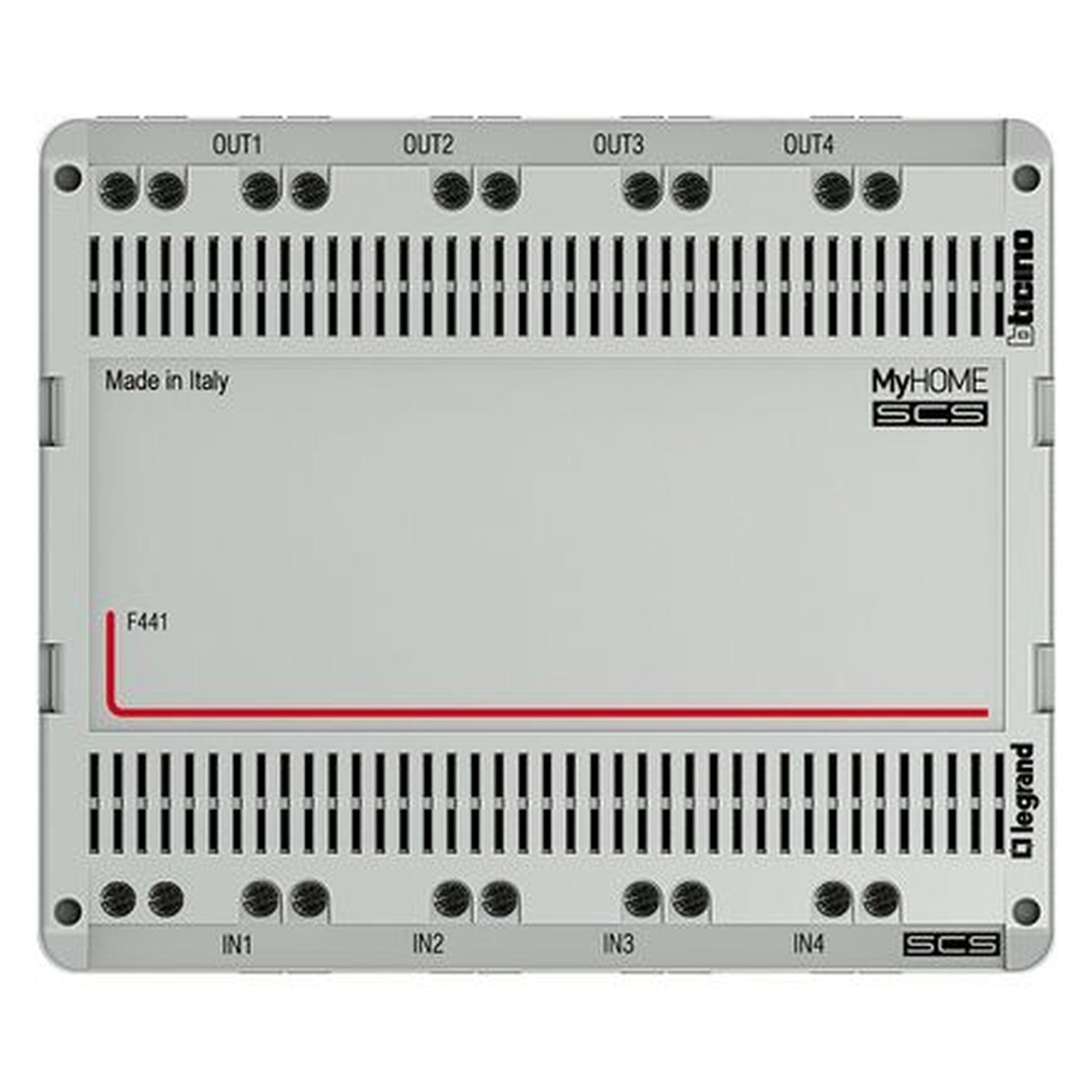 Nodo mezclador de audio y vídeo BTicino MyHOME, 4 entradas y 6 módulos DIN, F441 - referencia F441