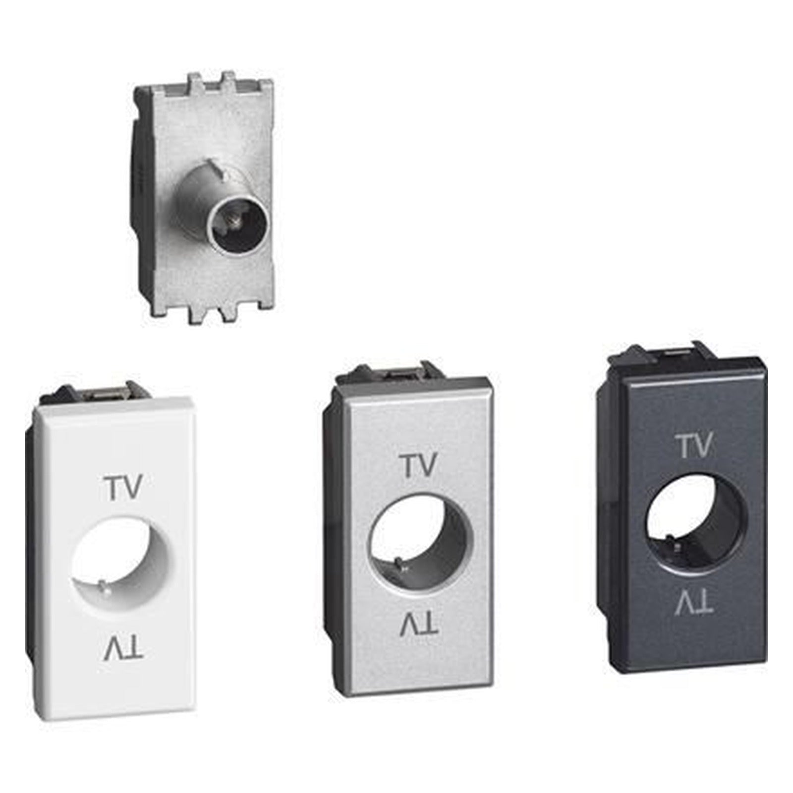 Toma coaxial de paso TV BTicino Axolute, atenuación 14 dB, 1 módulo, Tech, H4202P14 - referencia H4202P14