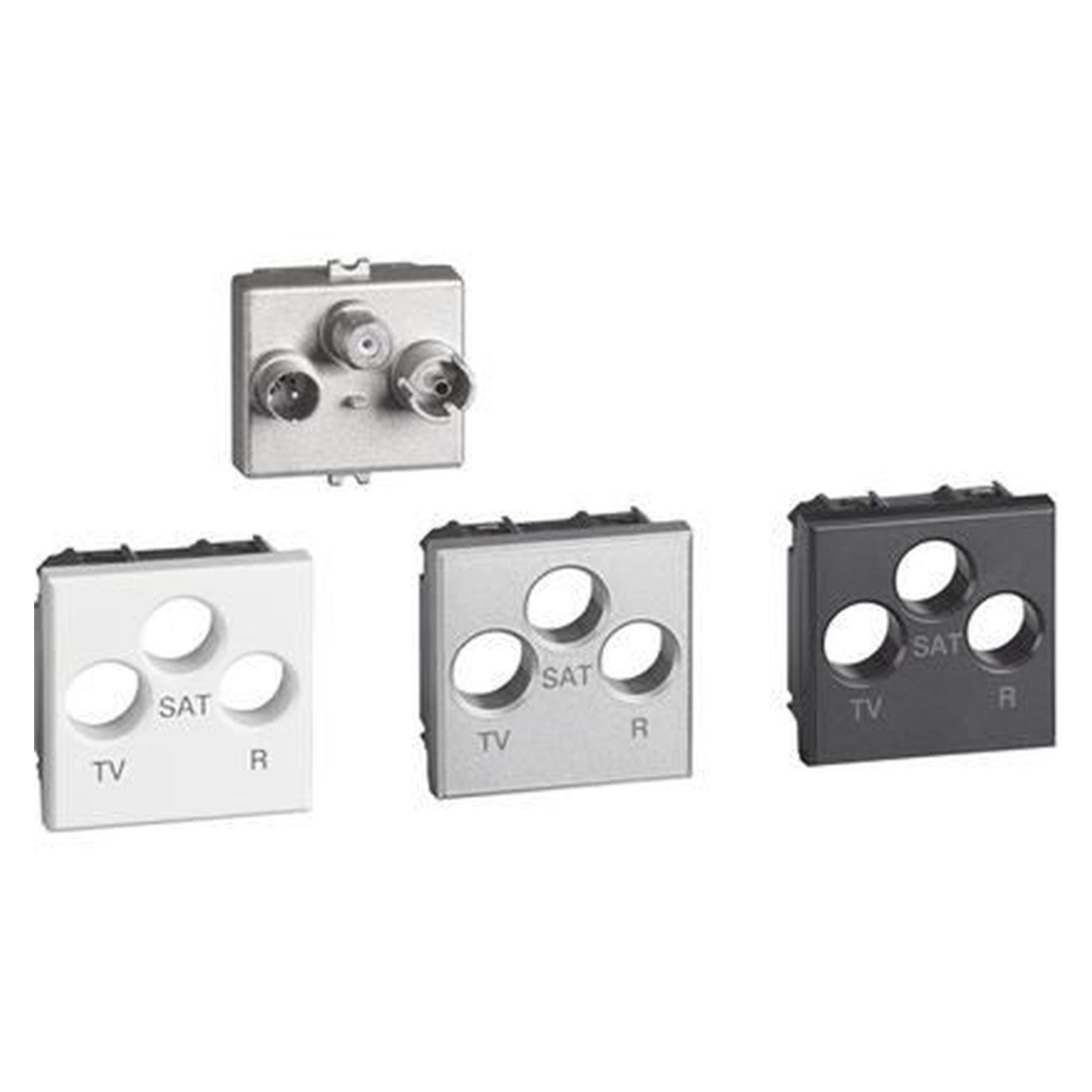 Toma coaxial directa TV/R/SAT BTicino Axolute, 2 módulos, Tech, H4210M2D - referencia H4210M2D