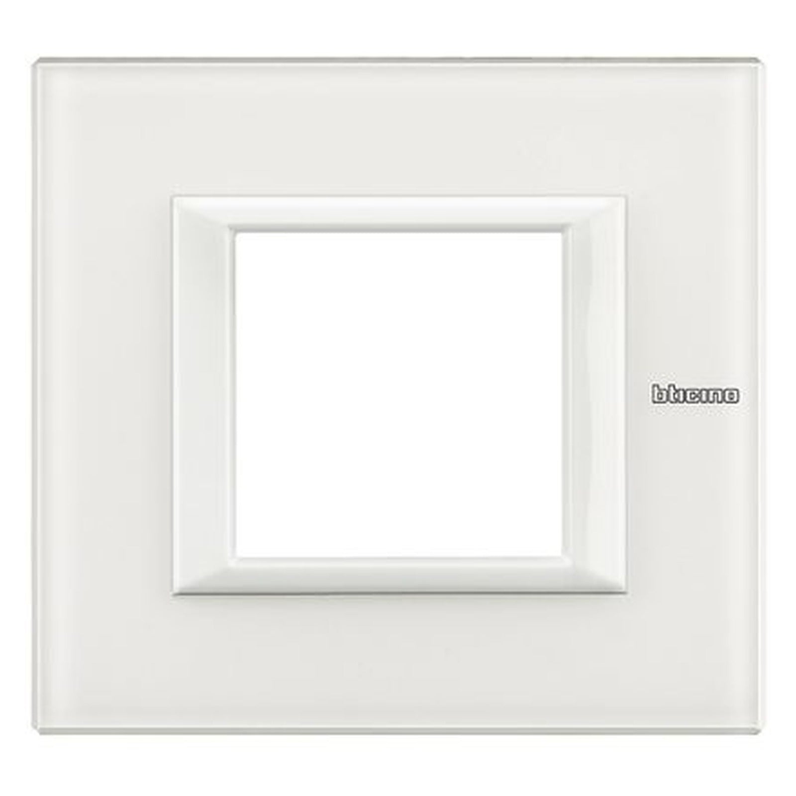 Placa BTicino Axolute de 2 módulos, cristal blanco, HA4802VBB - referencia HA4802VBB