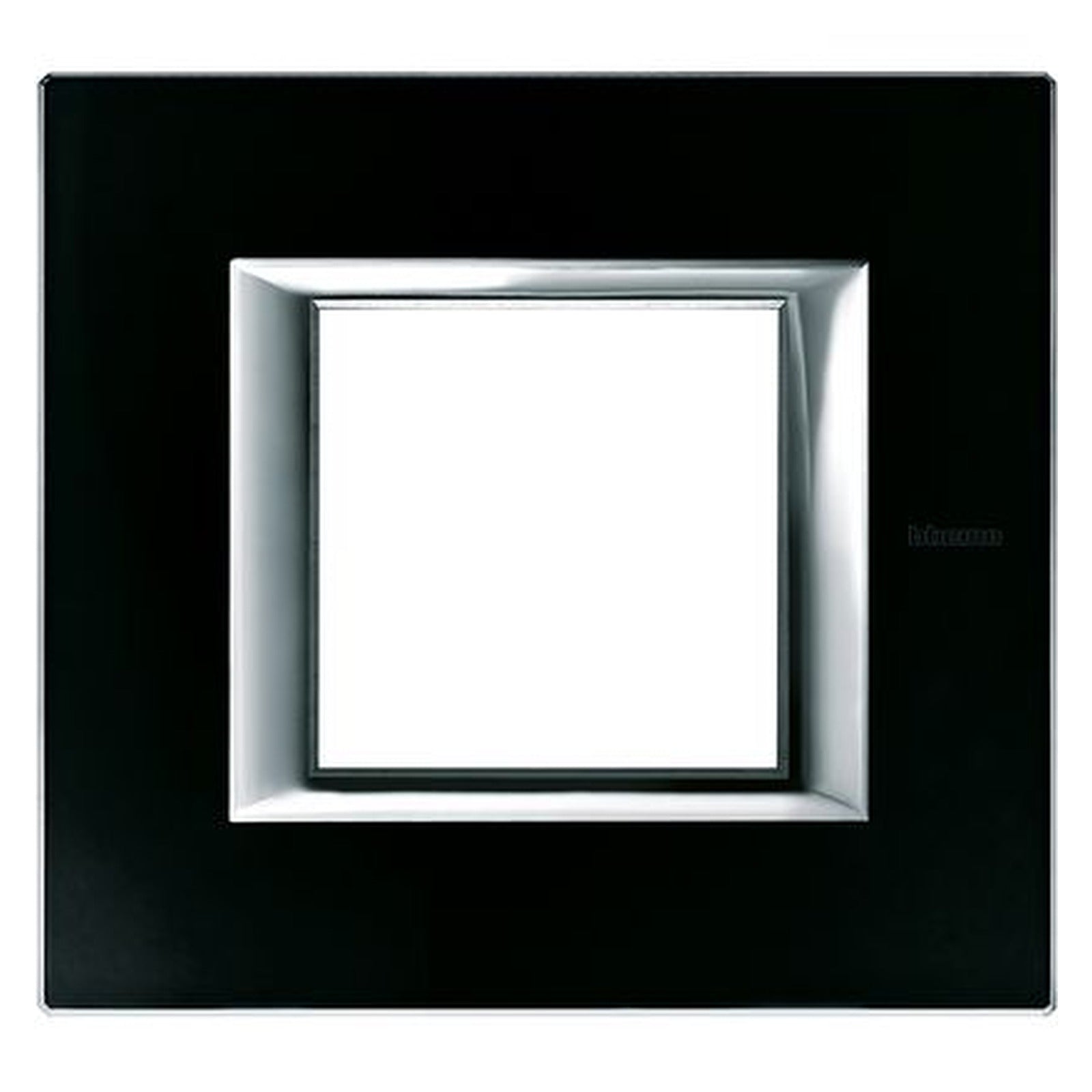 Placa BTicino Axolute de 2 módulos, cristal negro noche, HA4802VNN - referencia HA4802VNN
