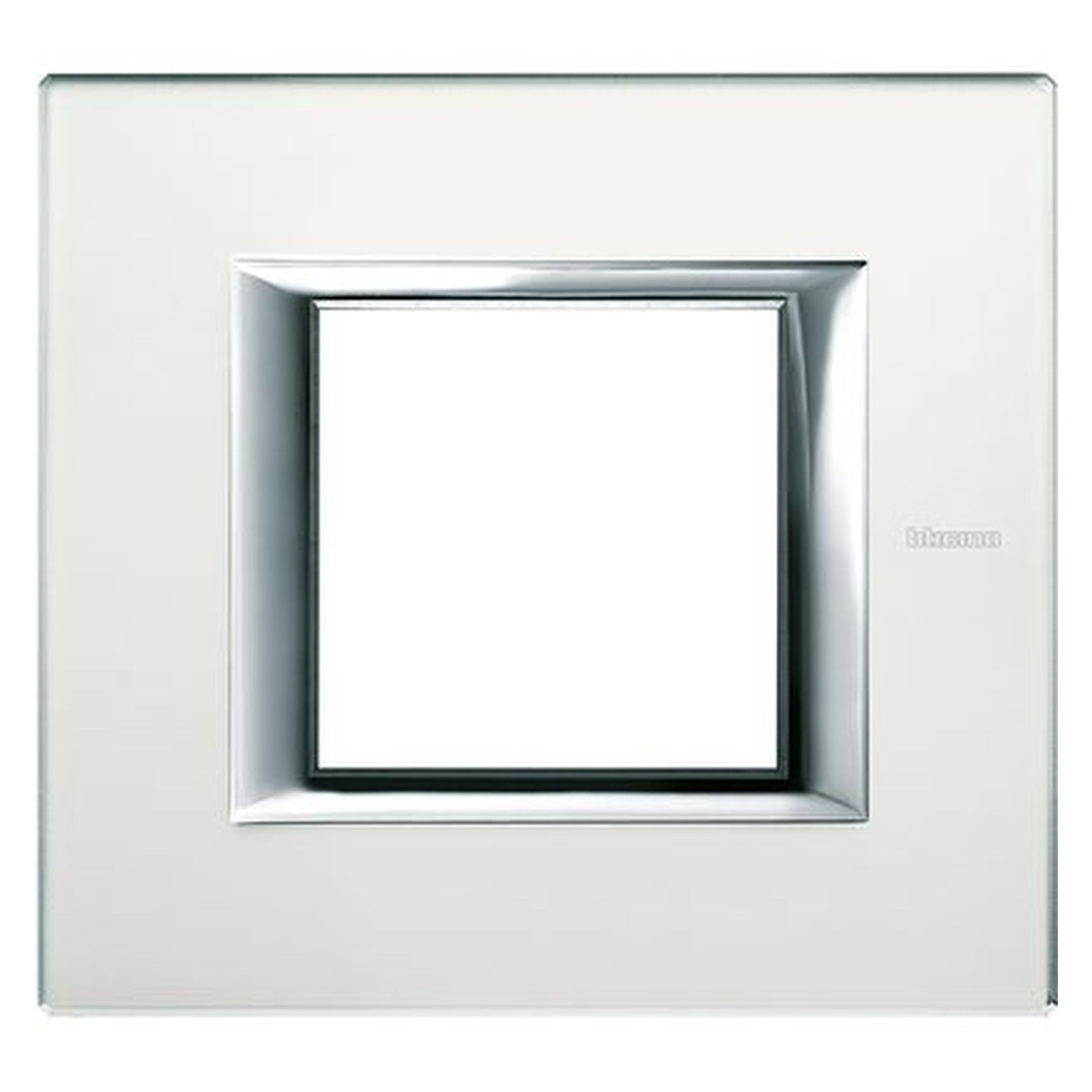 Placa BTicino Axolute de 2 módulos, cristal espejo acidado, HA4802VSA - referencia HA4802VSA