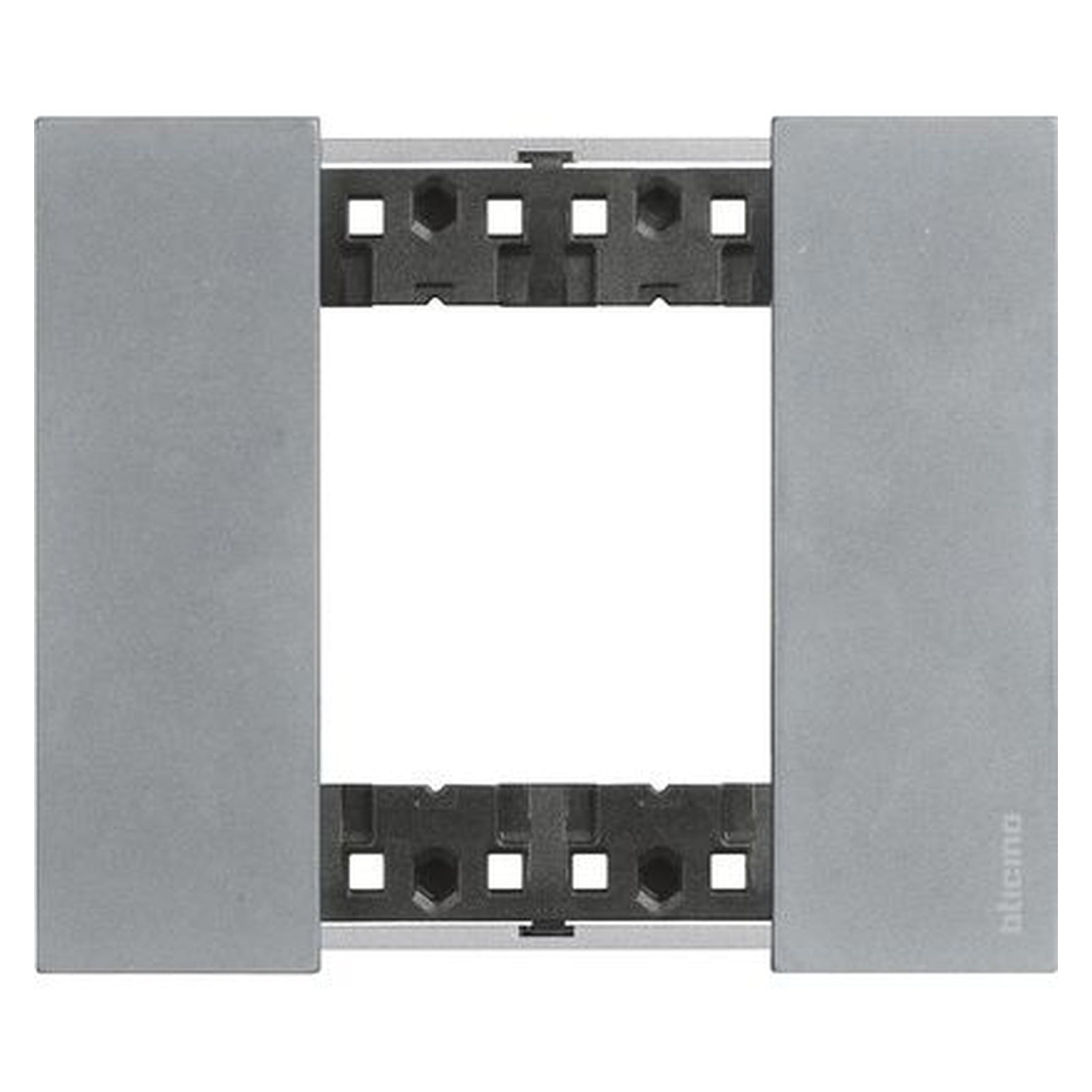Placa BTicino Living Now de 2 módulos, zamak acabado Moon, KA4802NW - referencia KA4802NW