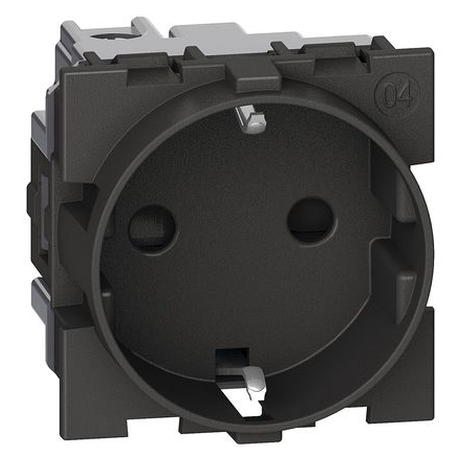 Base de enchufe Schuko BTicino Living Now 2P+T, 16 A, 250 V, 2 módulos, Dark, KG4141 - referencia KG4141