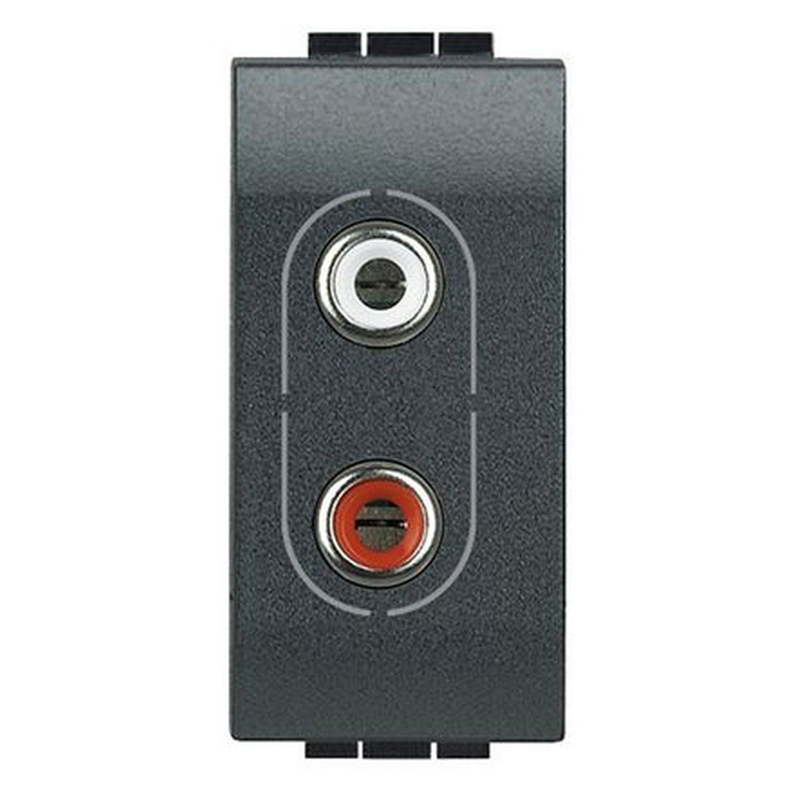 Conector de audio doble RCA BTicino Livinglight, 1 módulo, antracita, L4281 - referencia L4281